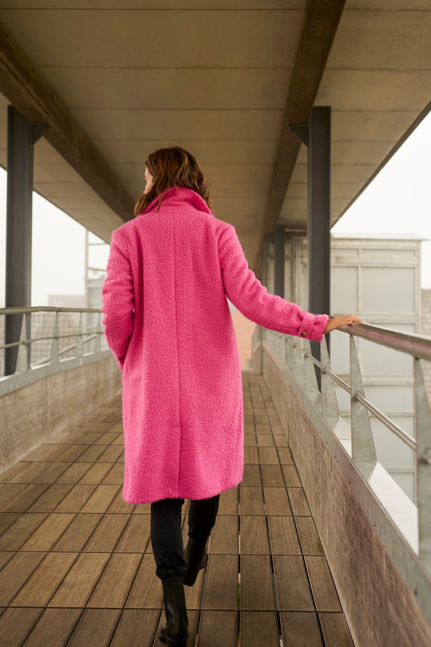 KAFFE ANNE Shocking Pink Teddy Jacket