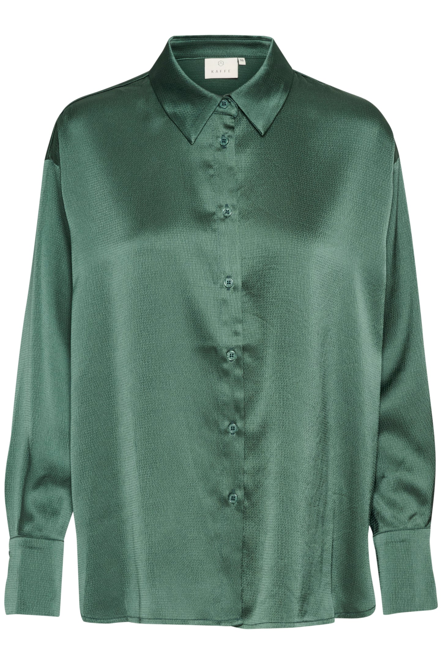 KAFFE DONNA Emerald Green Satin Blouse
