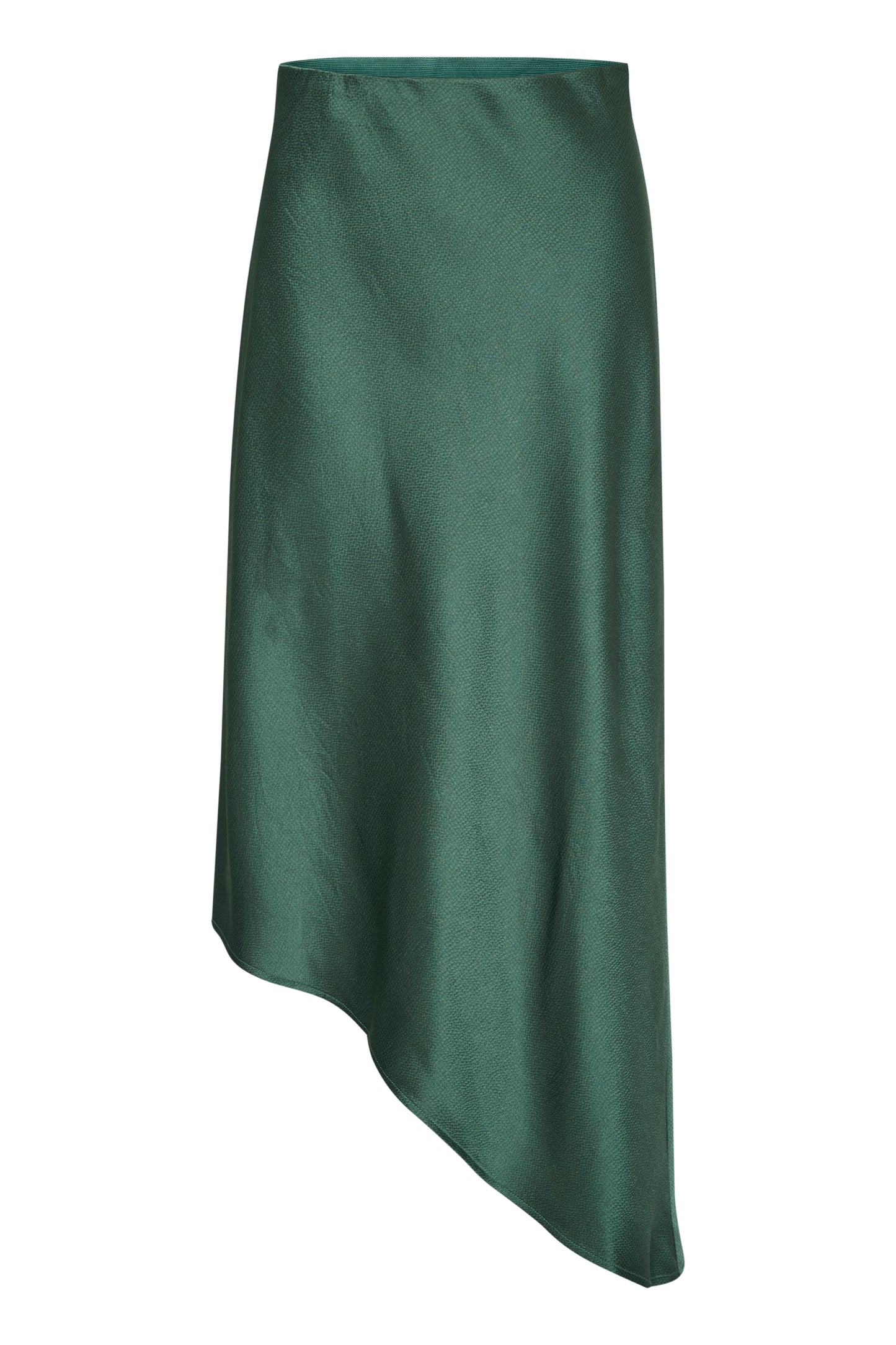 KAFFE Charlize Emerald Green Satin Asymmetrical Skirt