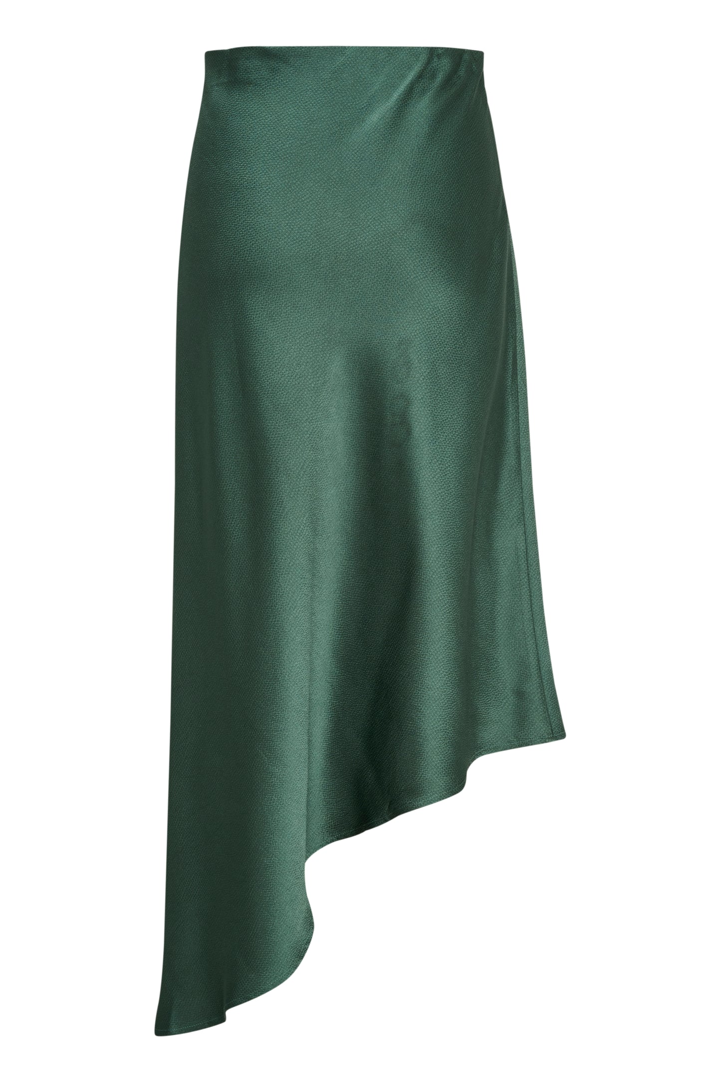 KAFFE Charlize Emerald Green Satin Asymmetrical Skirt