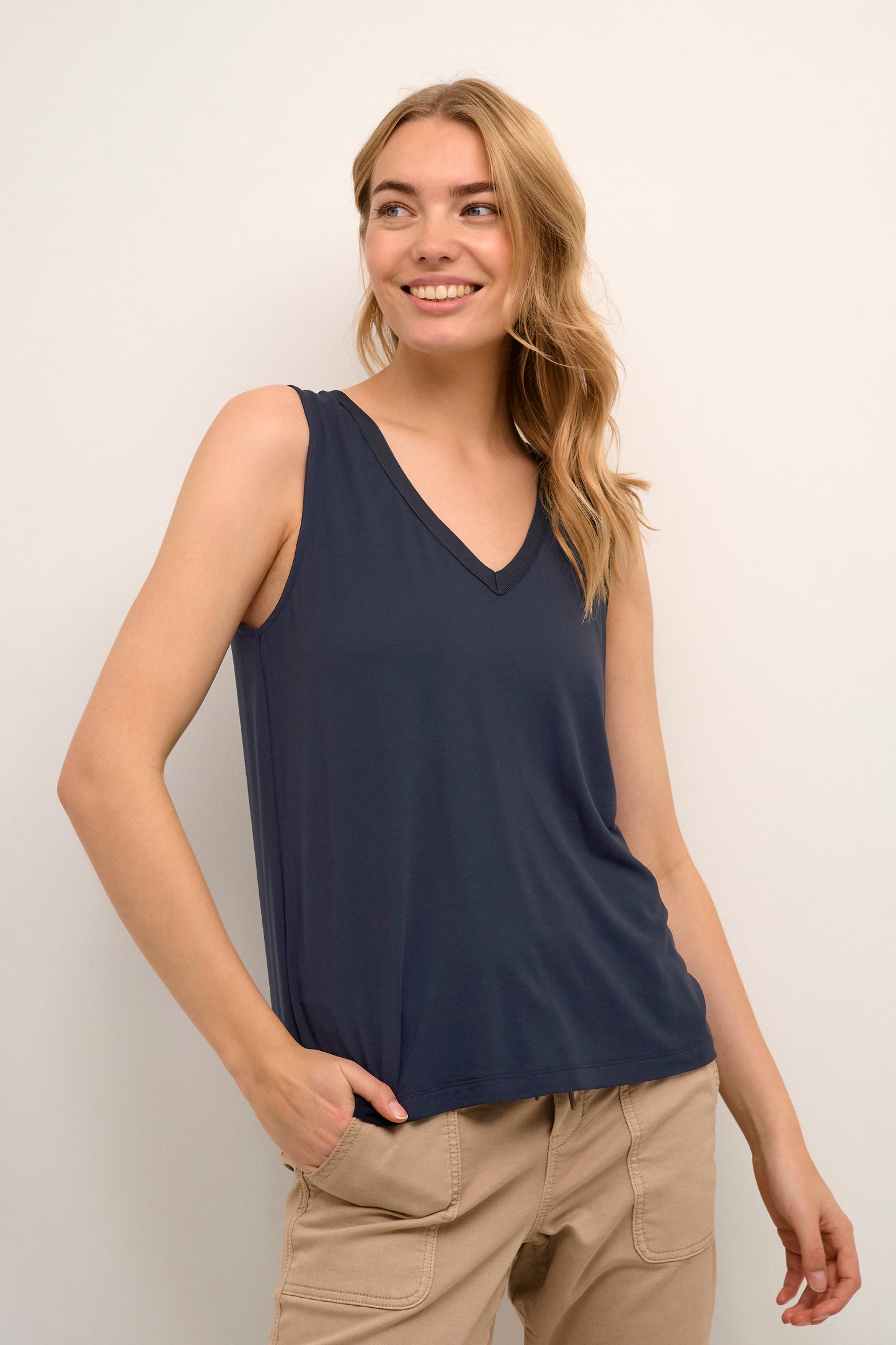 CREAM Sealina Navy Jersey Top