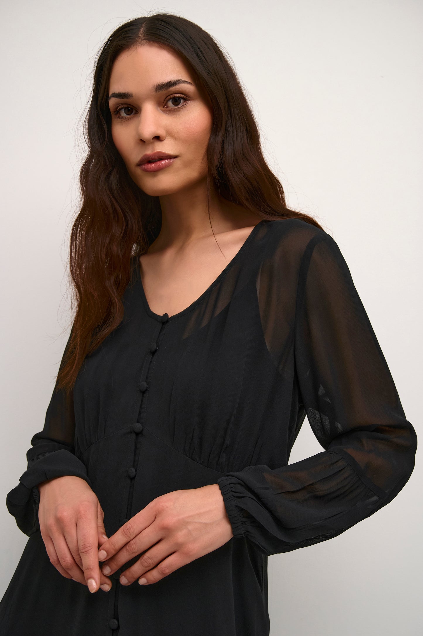 CREAM Chery Black Flowy Dress - Zally Fit
