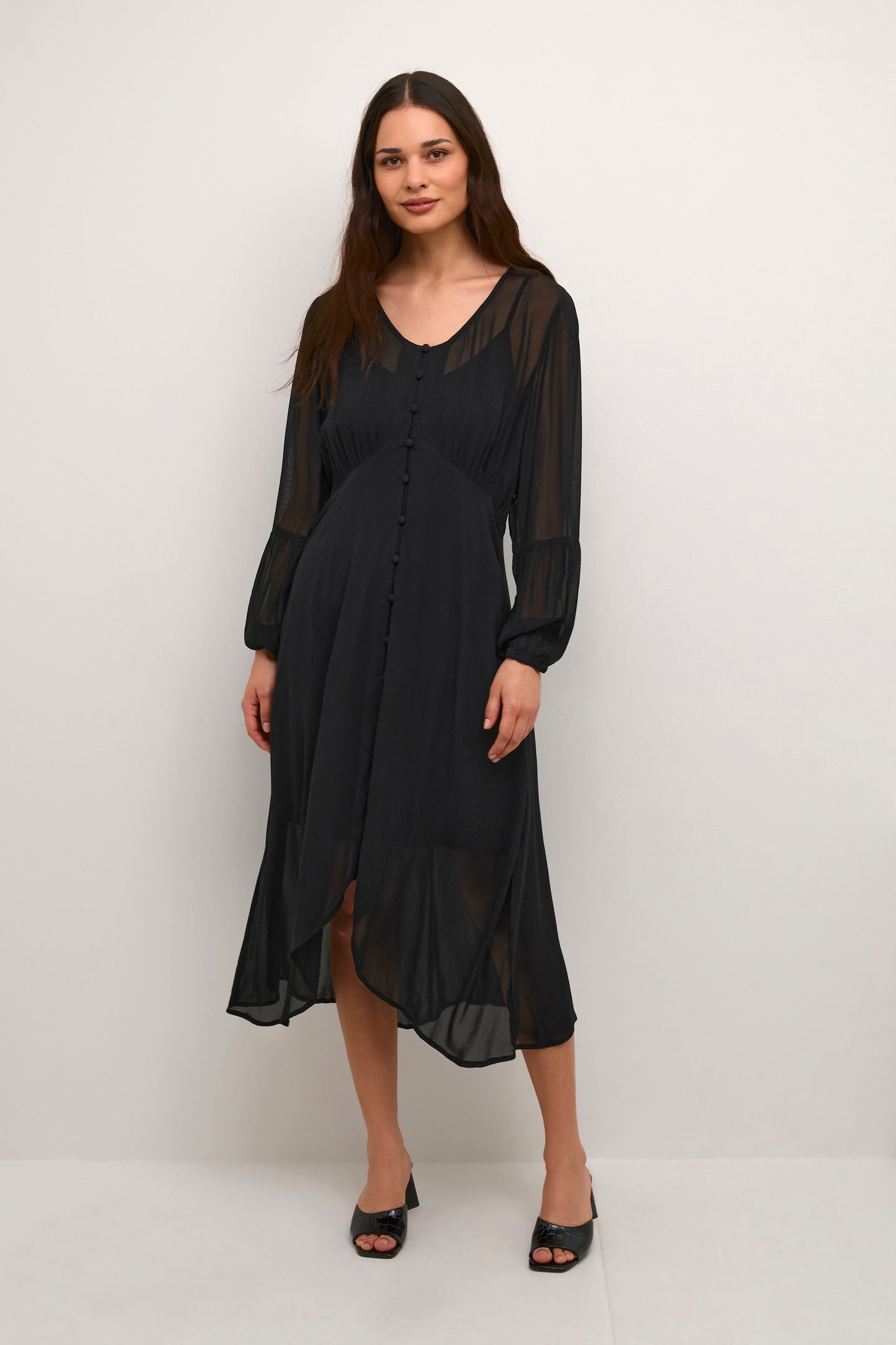 CREAM Chery Black Flowy Dress - Zally Fit