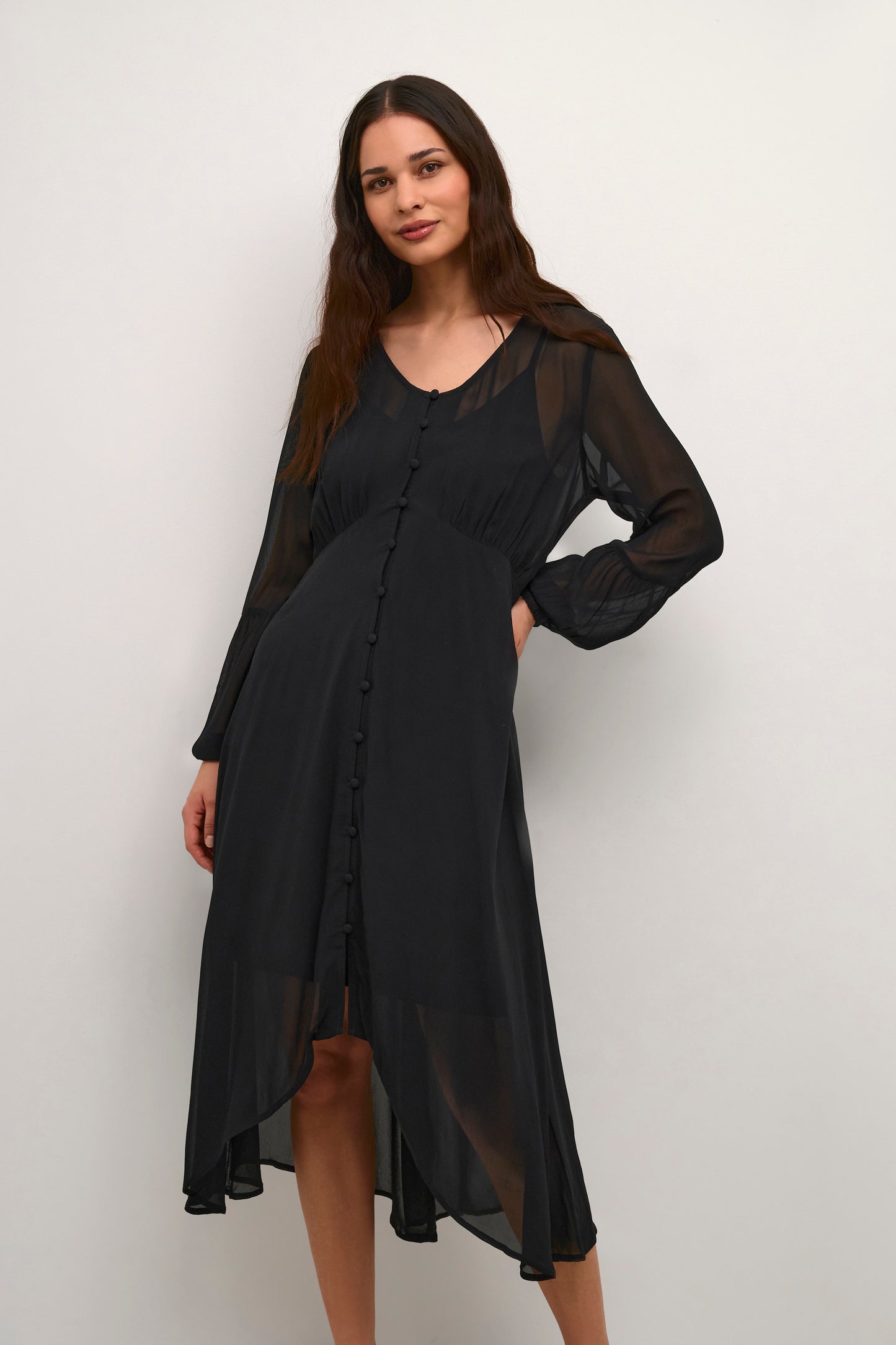 CREAM Chery Black Flowy Dress - Zally Fit