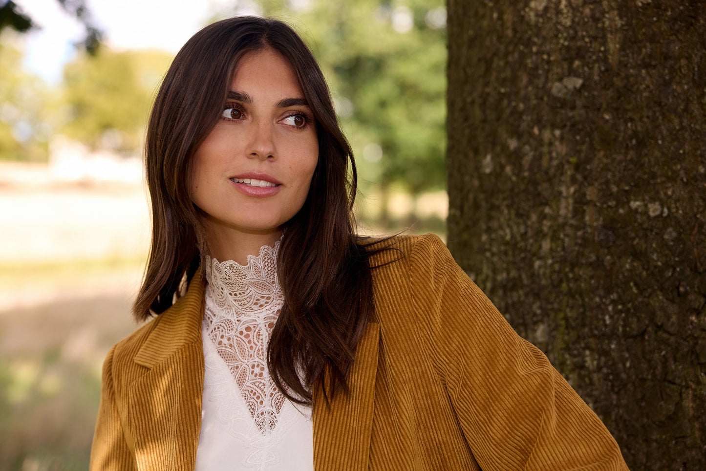 SOYA CONCEPT Marica 20 Off White V Neck Lace Longsleeve Top