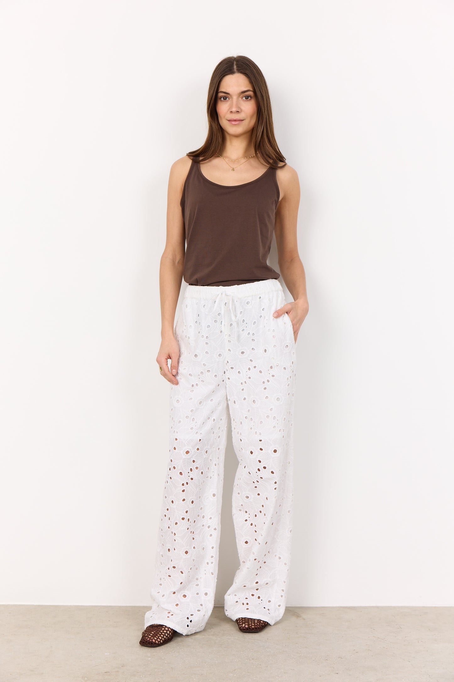 SOYA CONCEPT Pylle Chocolate Brown Tank Top