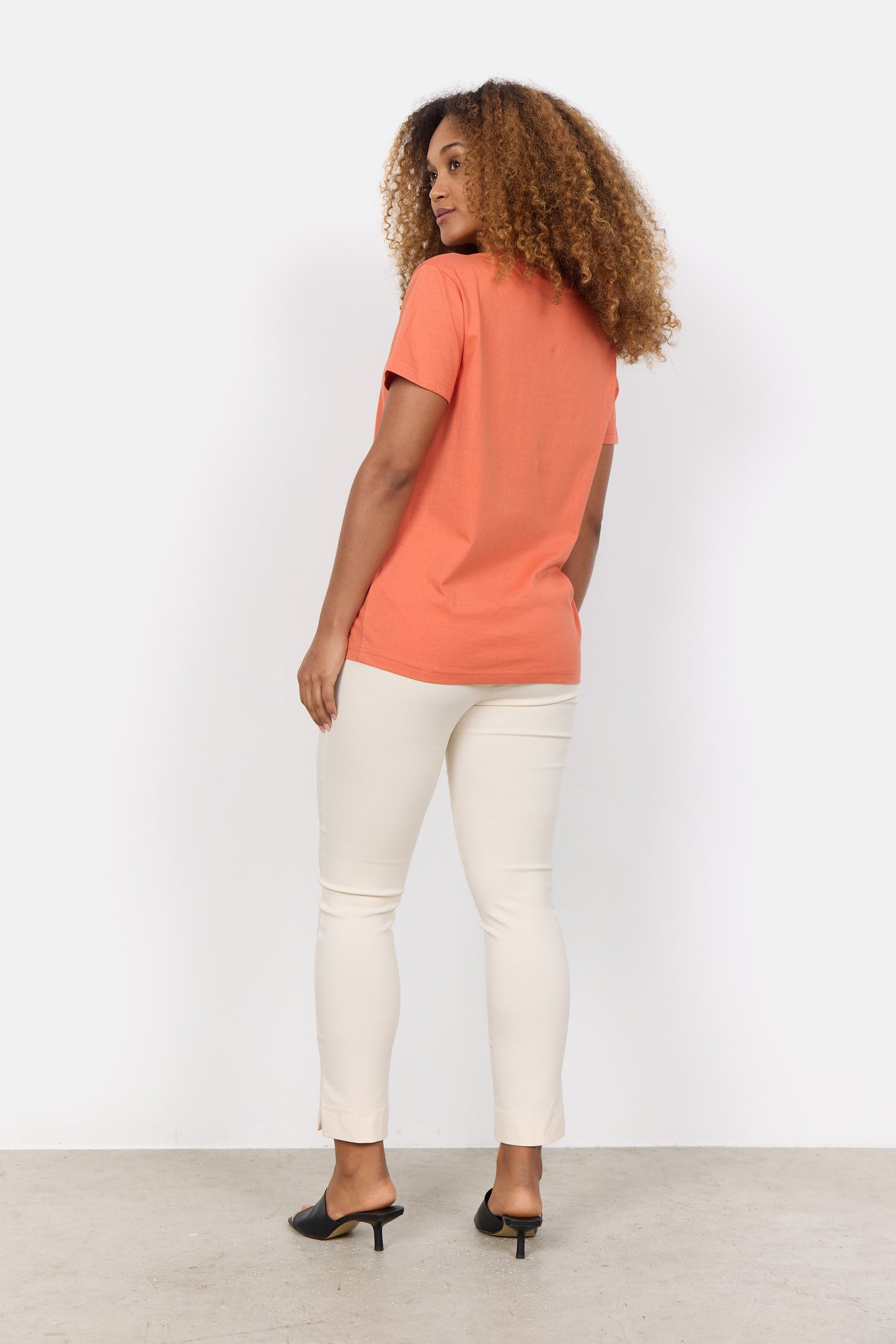 Soya Concept Derby 2 100% Organic Cotton Orange V Neck Tee