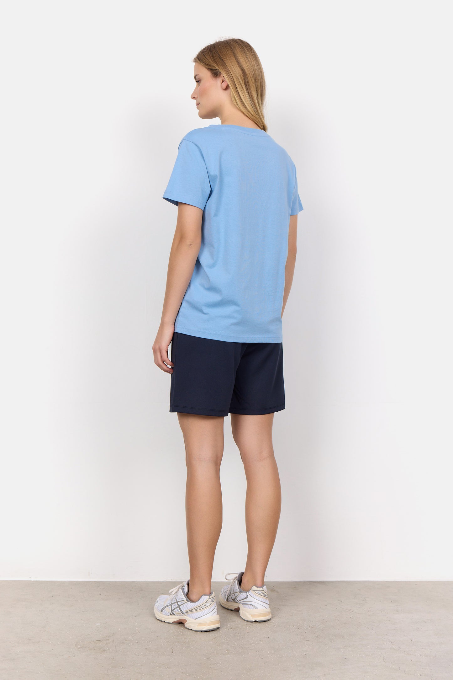 Soya Concept Derby 2 100% Organic Cotton Crystal Blue V Neck Tee