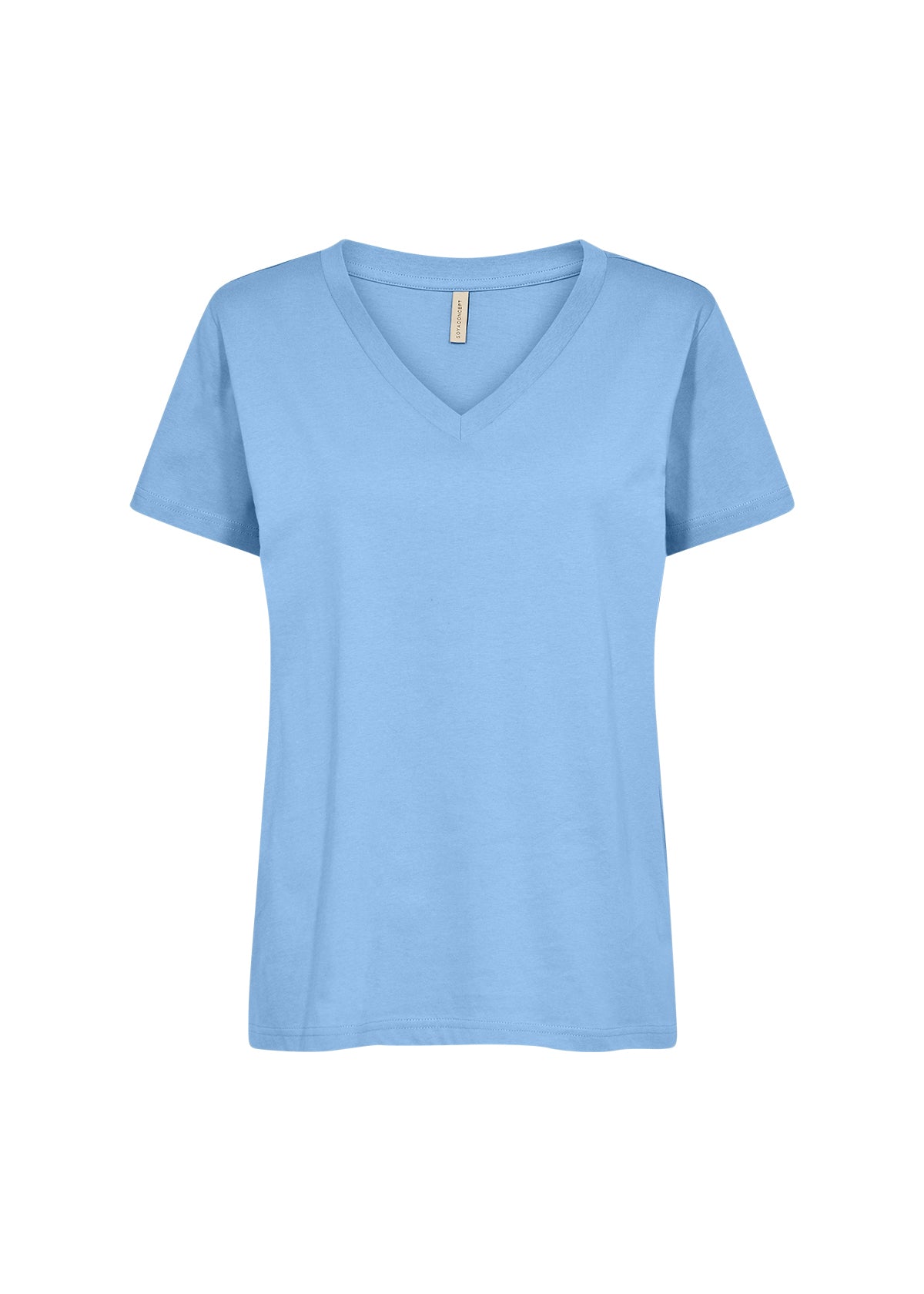 Soya Concept Derby 2 100% Organic Cotton Crystal Blue V Neck Tee