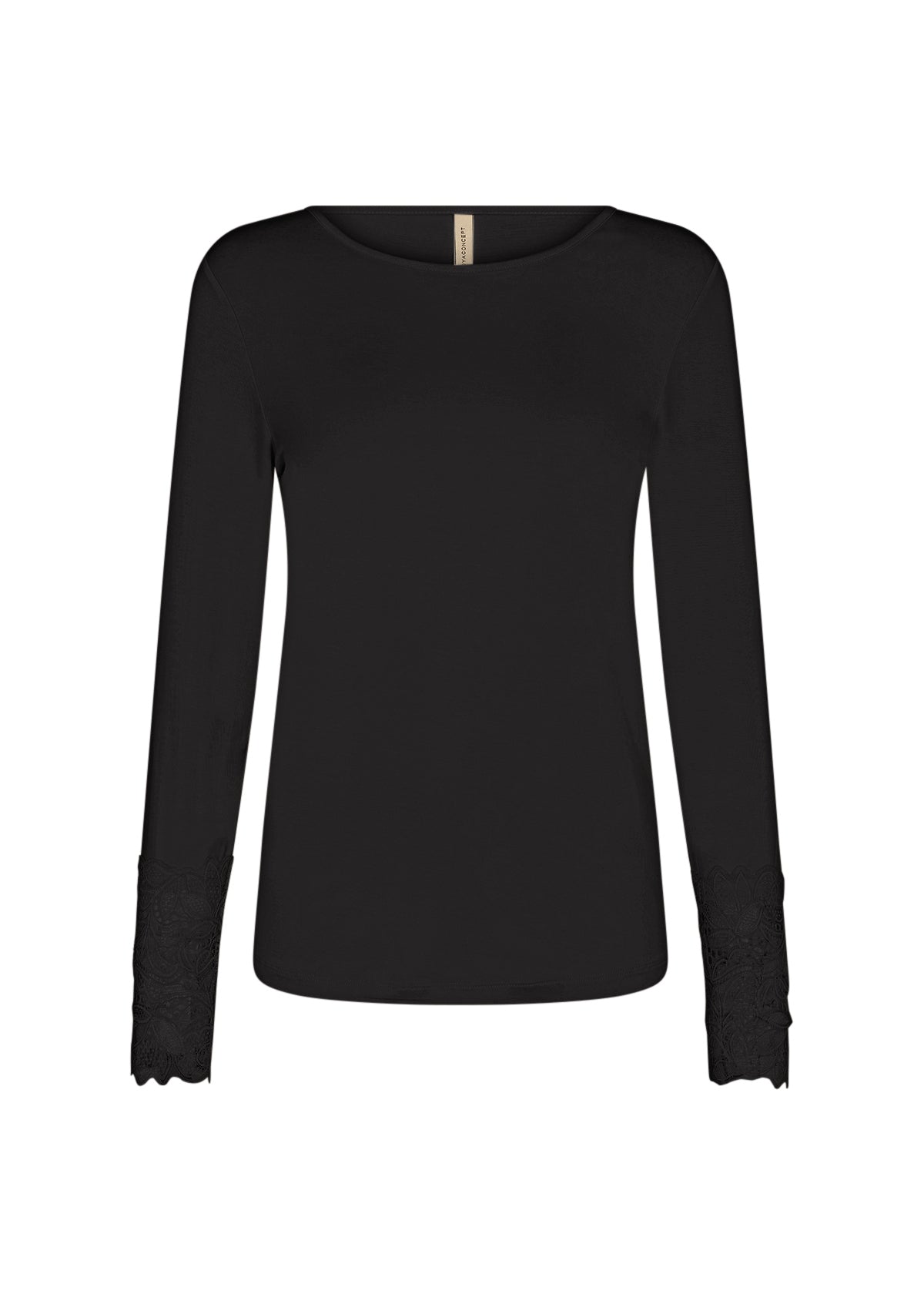 SOYA CONCEPT Marica 226 Black Lace Cuff Longsleeve Top
