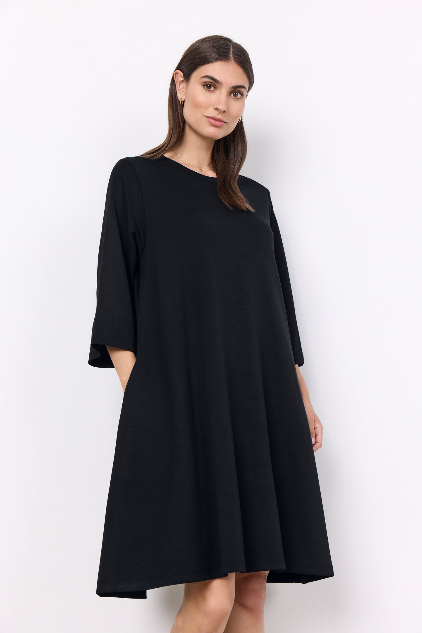 SOYA CONCEPT BANU 155 Black Relaxed A-Line Dress with Pockets