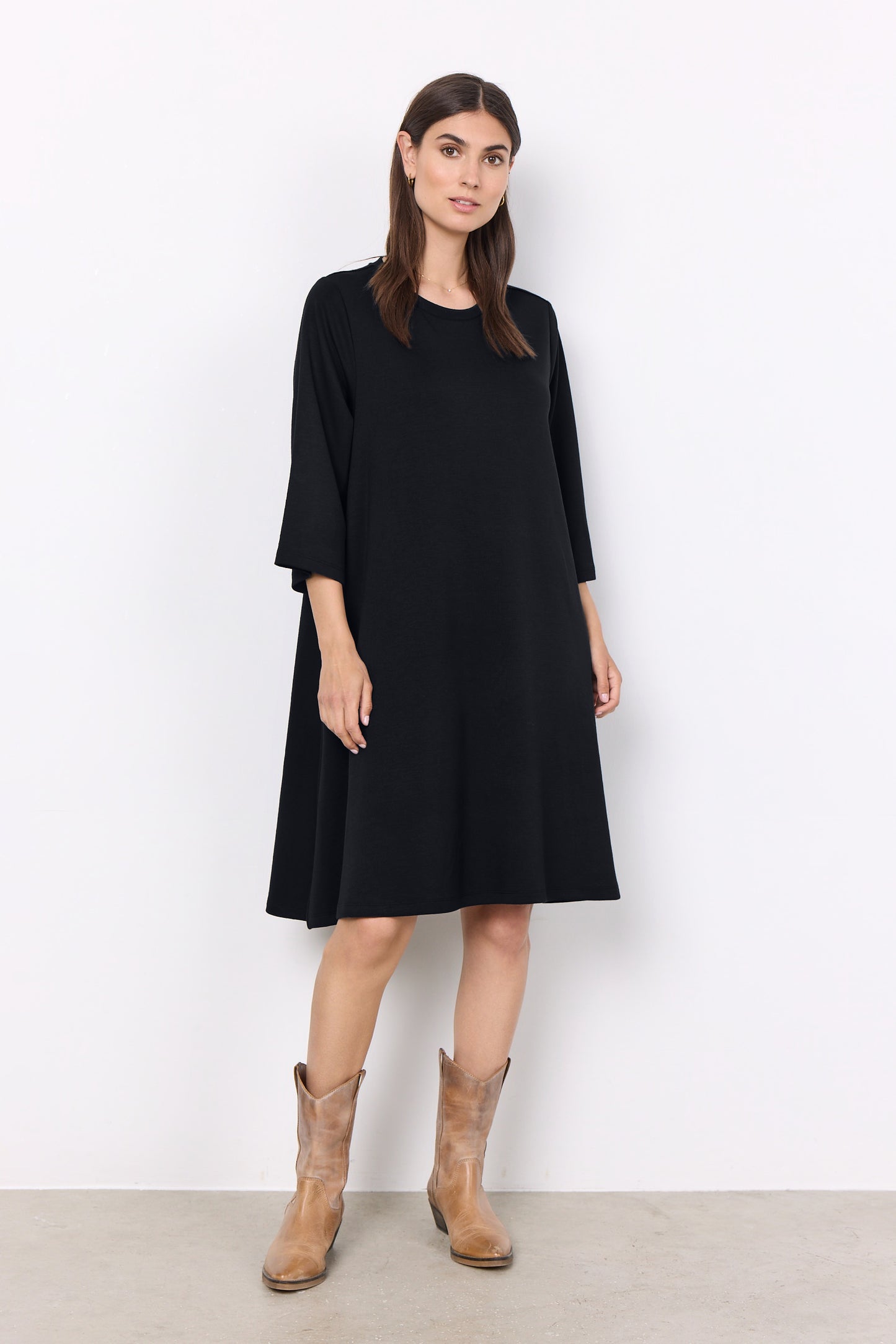SOYA CONCEPT BANU 155 Black Relaxed A-Line Dress with Pockets