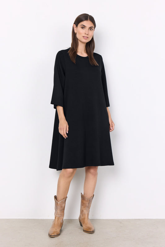 SOYA CONCEPT BANU 155 Black Relaxed A-Line Dress with Pockets