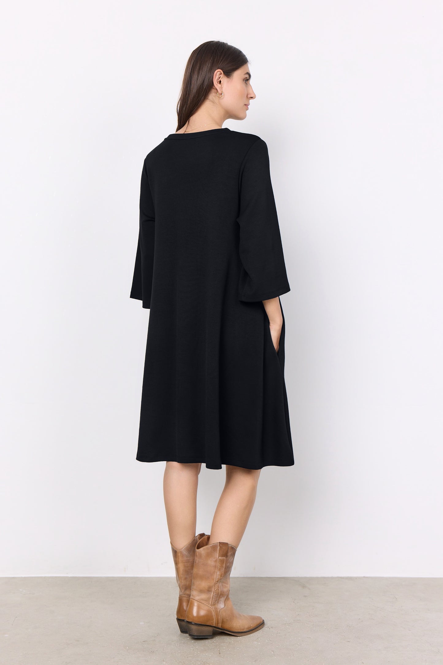 SOYA CONCEPT BANU 155 Black Relaxed A-Line Dress with Pockets