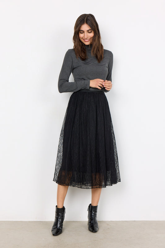 SOYA CONCEPT VELIDA Black Lace Skirt