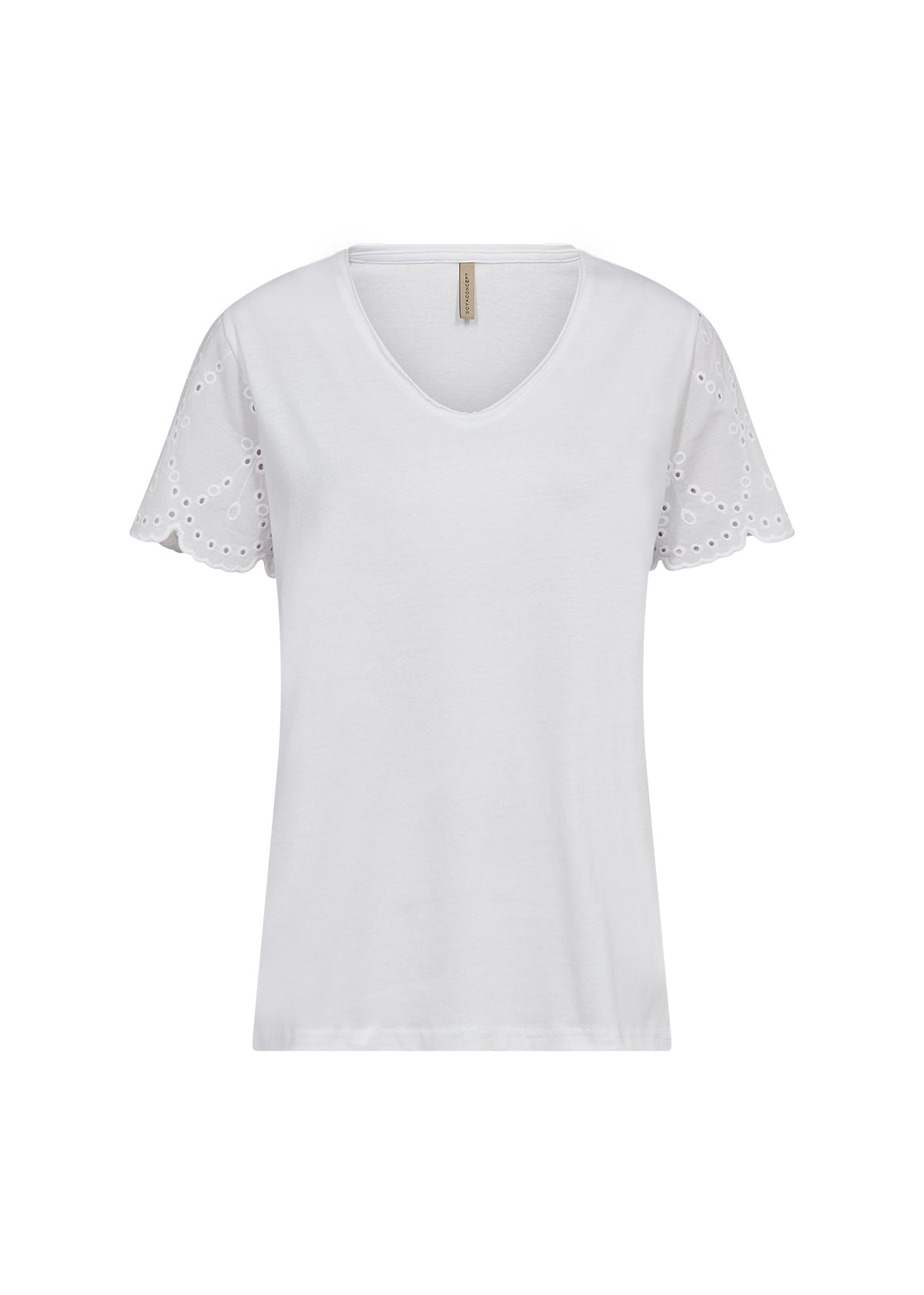 SOYA CONCEPT Loraine 5 100% Organic Cotton Pure White Eyelet Shirt