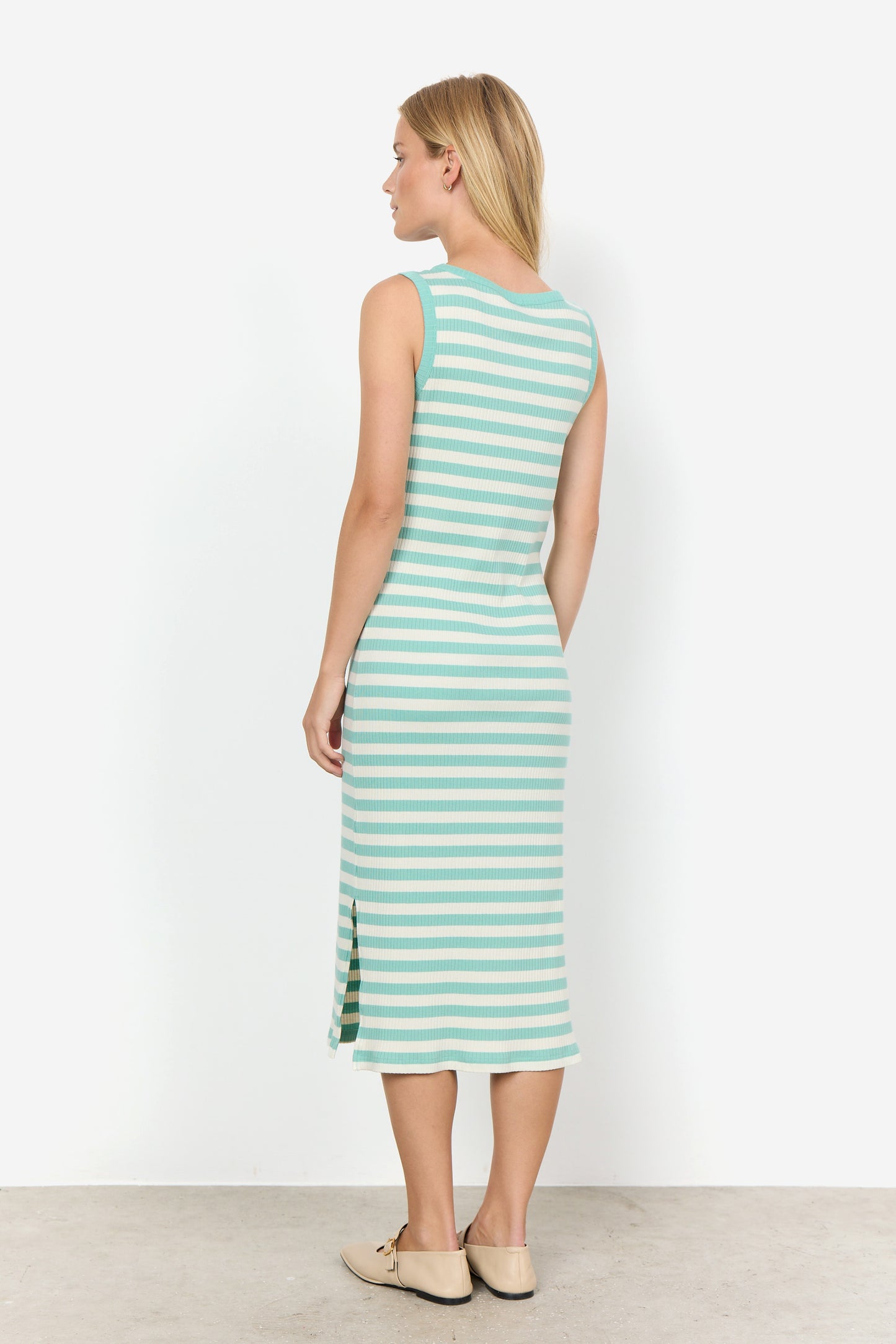 SOYA CONCEPT Djaka Aqua Striped Ribbed Dress