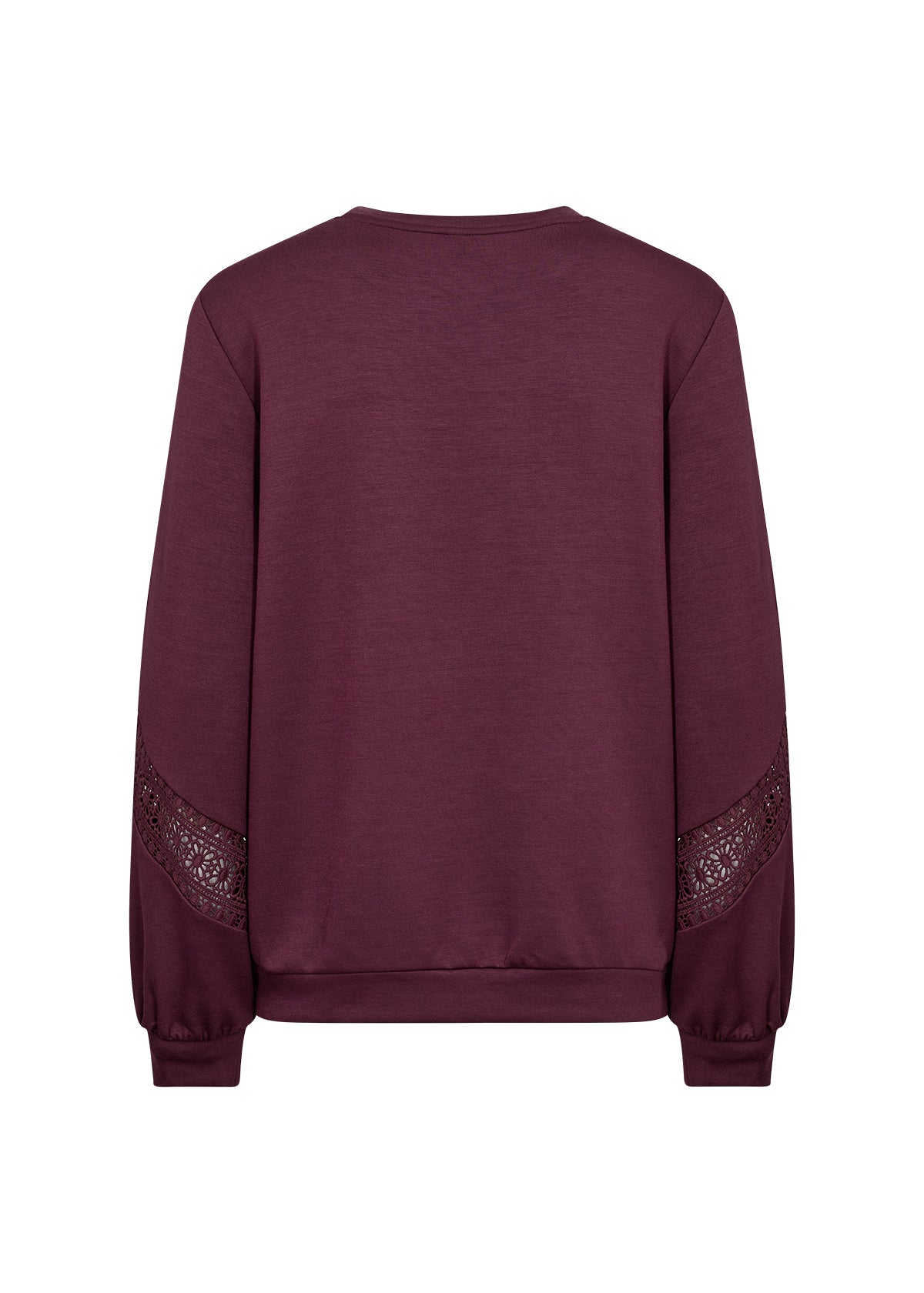 SOYA CONCEPT Banu 193 Wine Crocheted Lace Crewneck