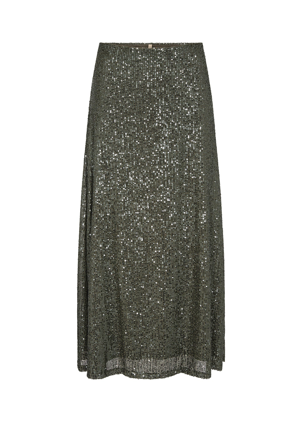 SOYA CONCEPT Nanette 3 Chic Olive Green Glam Sequin Skirt