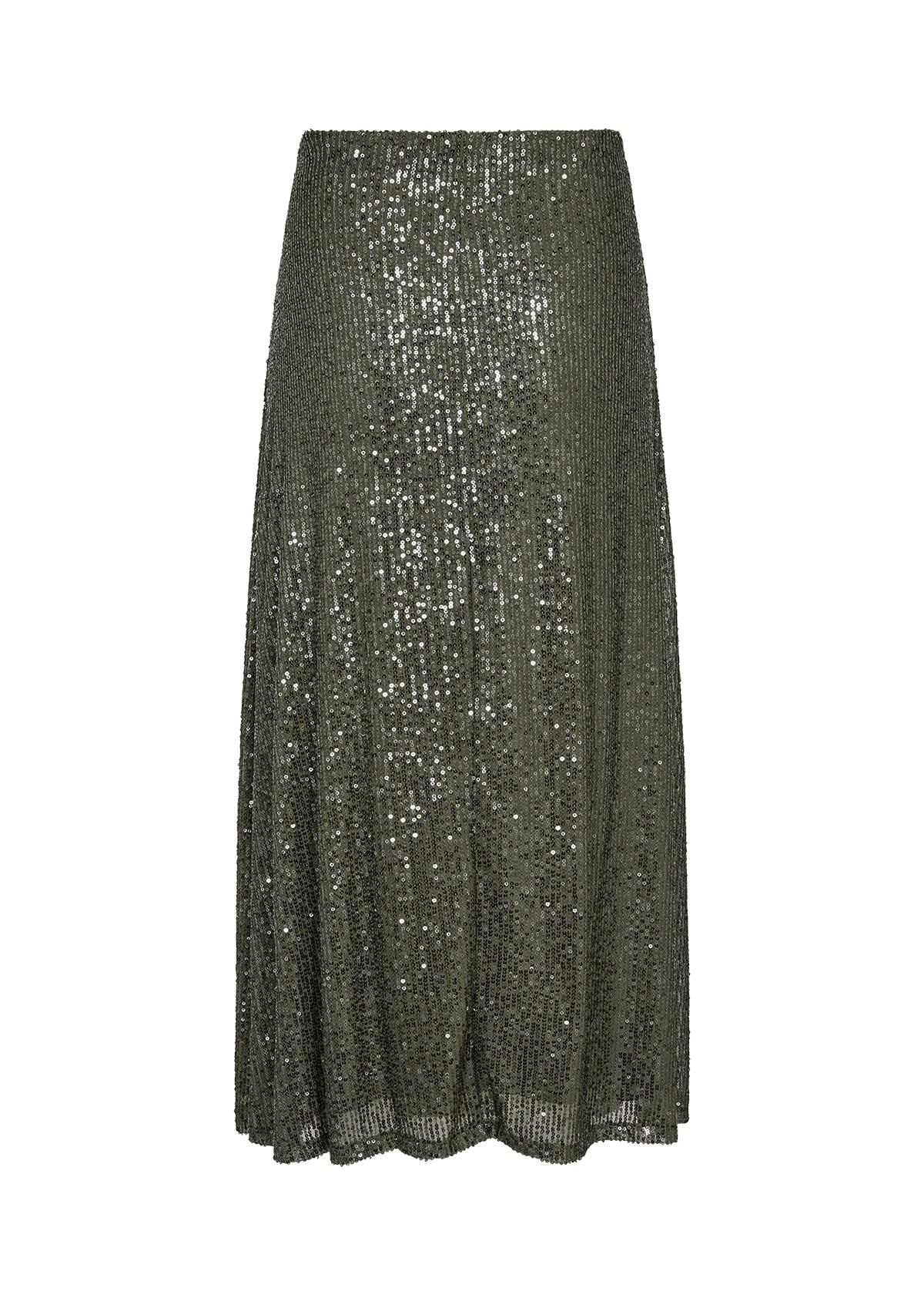 SOYA CONCEPT Nanette 3 Chic Olive Green Glam Sequin Skirt