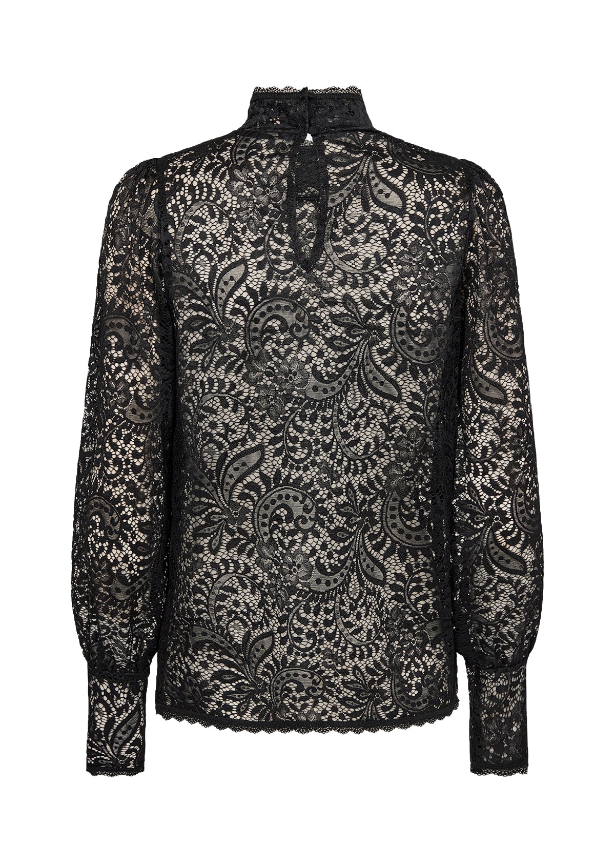 SOYA CONCEPT Nailah Black Paisley Lace Mesh Blouse
