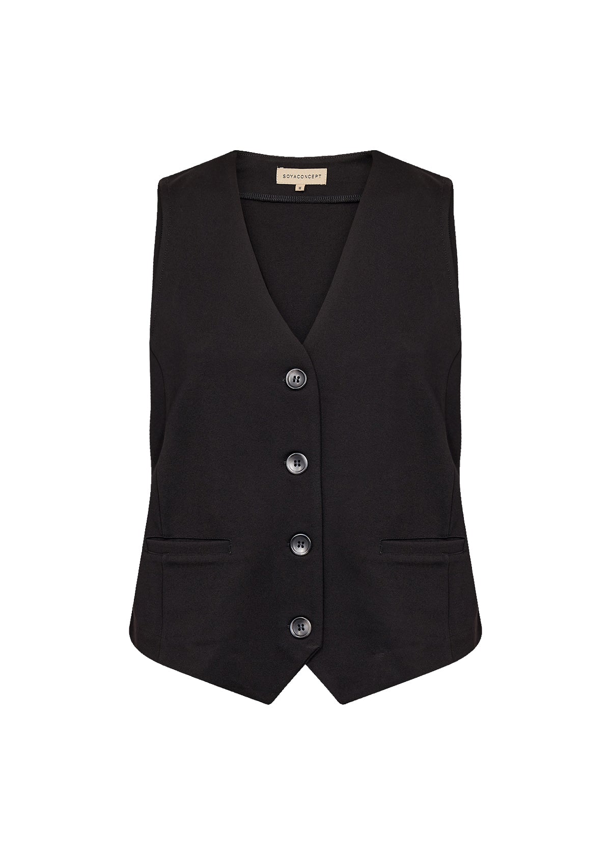 SOYA CONCEPT Nanni Gilet sans manches noir boutonné