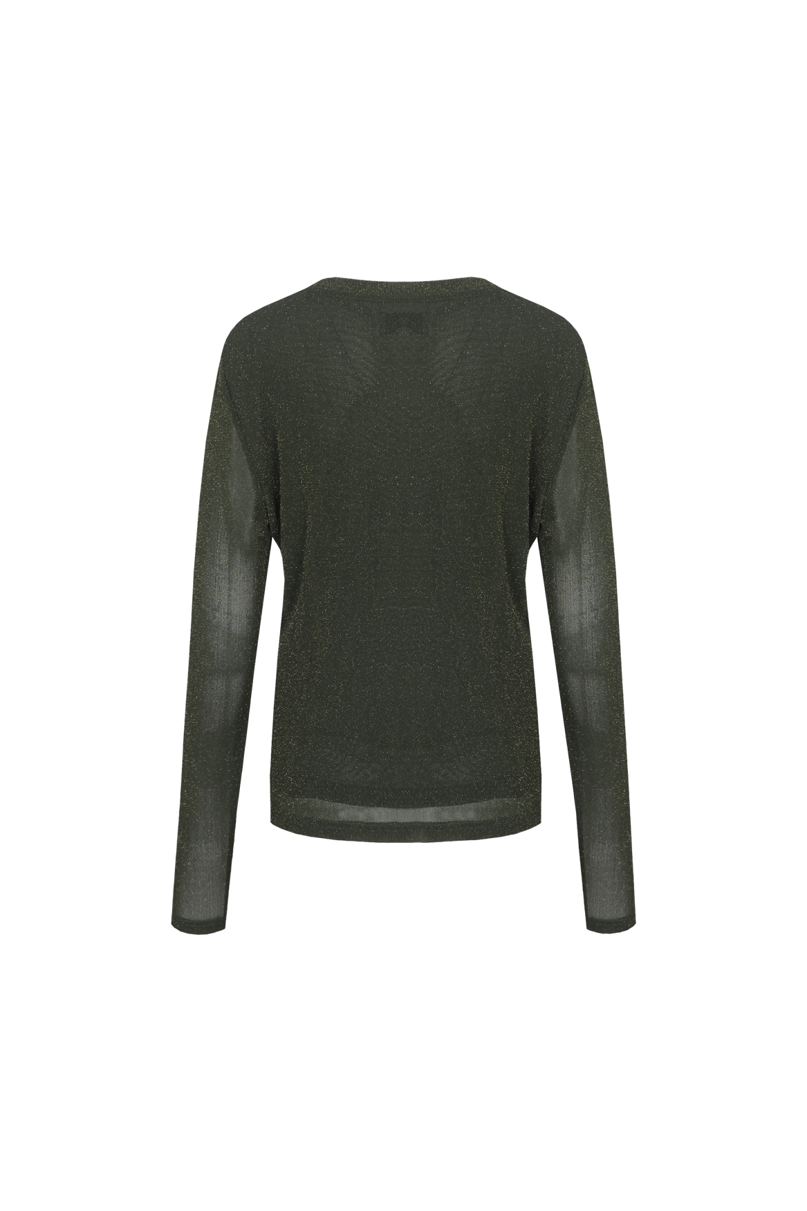 C&S THE LABEL TANEA Army Green Sheer Mesh Long Sleeve Top
