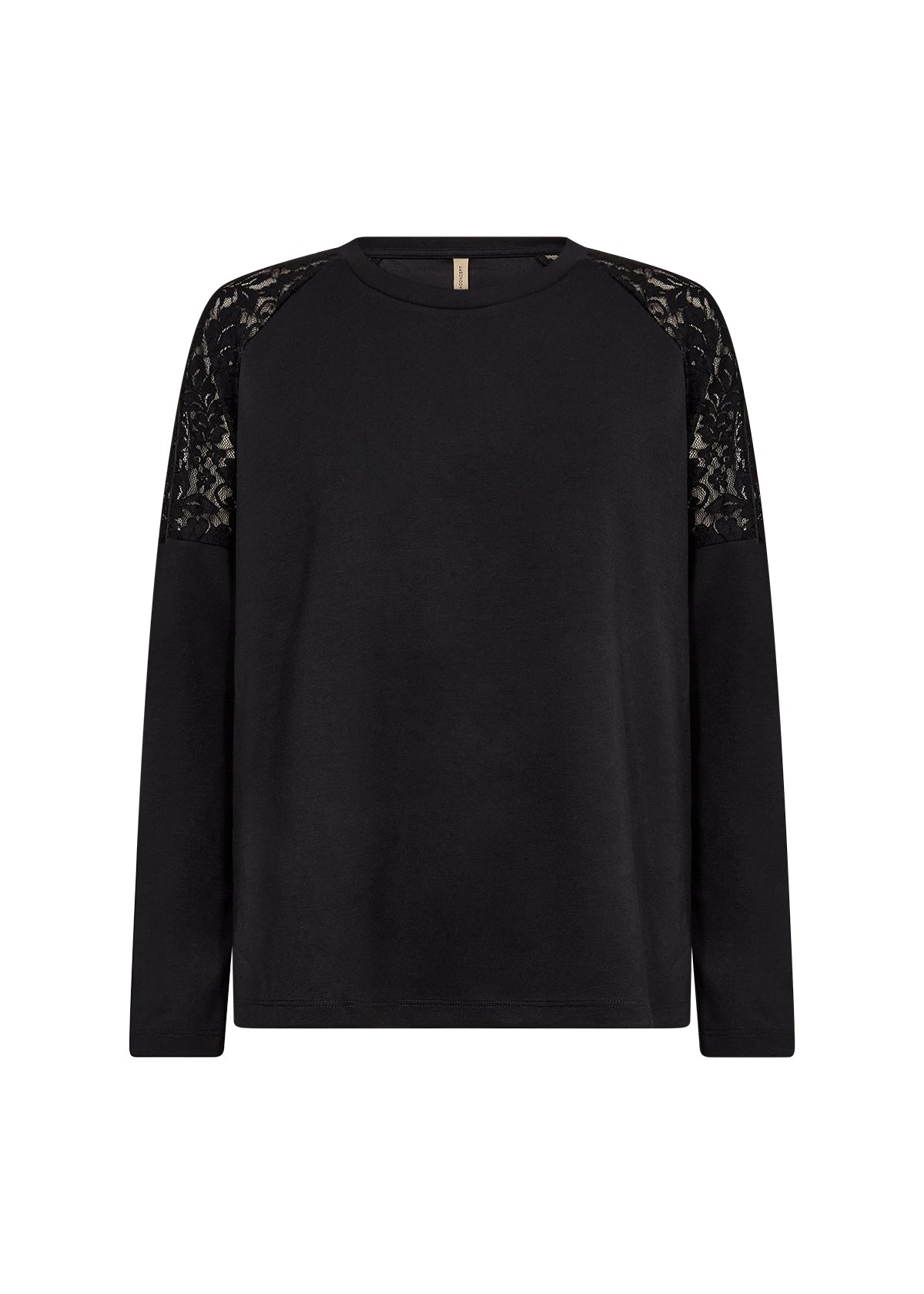 SOYA CONCEPT BANU Black Lace Crewneck
