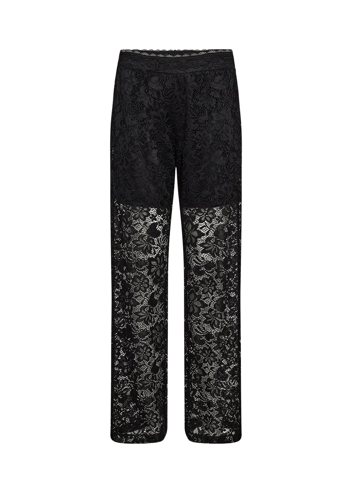 SOYA CONCEPT ALGEA Pantalon noir à empiècements en dentelle