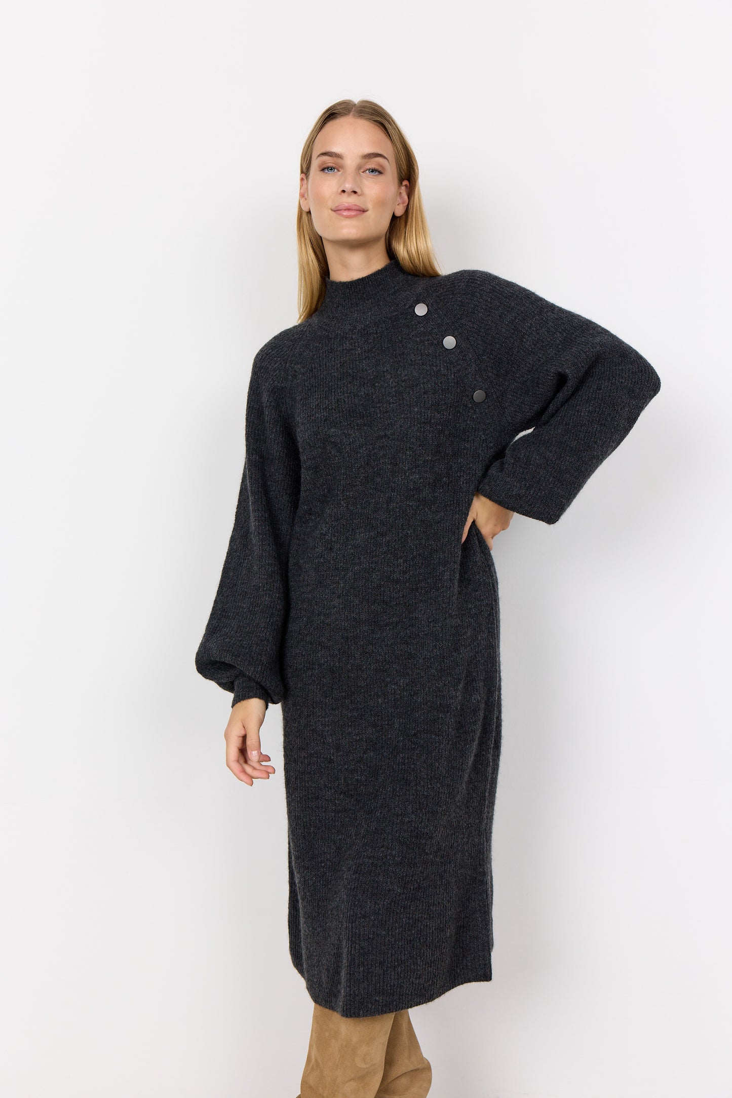 SOYA CONCEPT Nessie Dark Grey Knit Dress