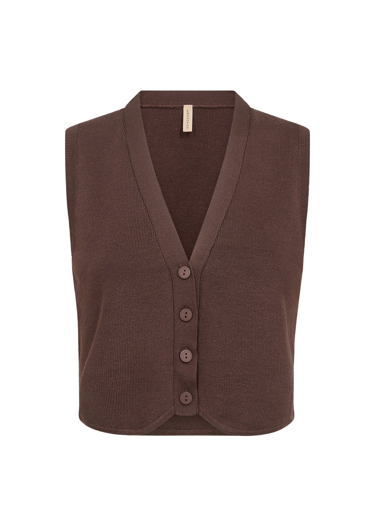 SOYA CONCEPT DOLLIE 785 Chocolate Brown Sleeveless Knit Vest
