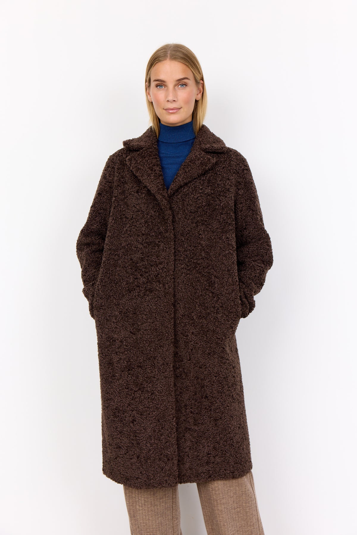 SOYA CONCEPT MUKITE Veste Teddy Marron Chocolat