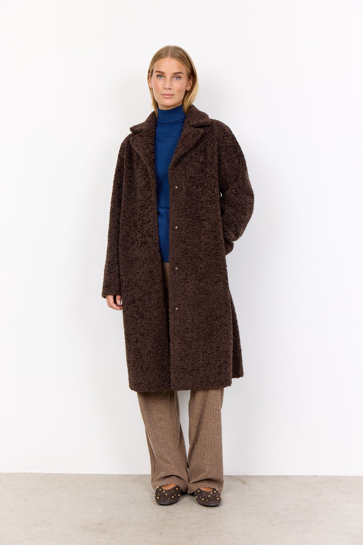 SOYA CONCEPT MUKITE Veste Teddy Marron Chocolat