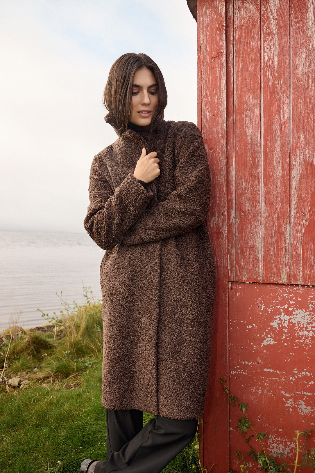 SOYA CONCEPT MUKITE Veste Teddy Marron Chocolat