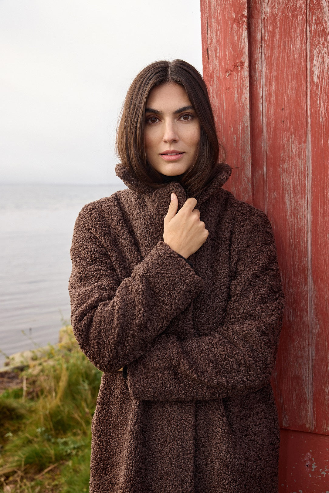 SOYA CONCEPT MUKITE Veste Teddy Marron Chocolat