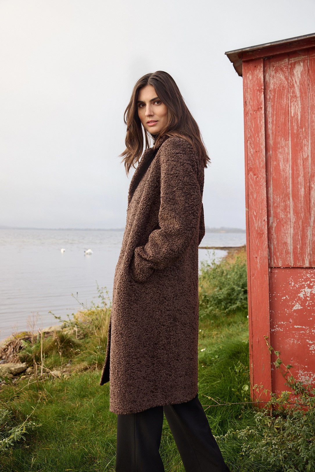 SOYA CONCEPT MUKITE Veste Teddy Marron Chocolat