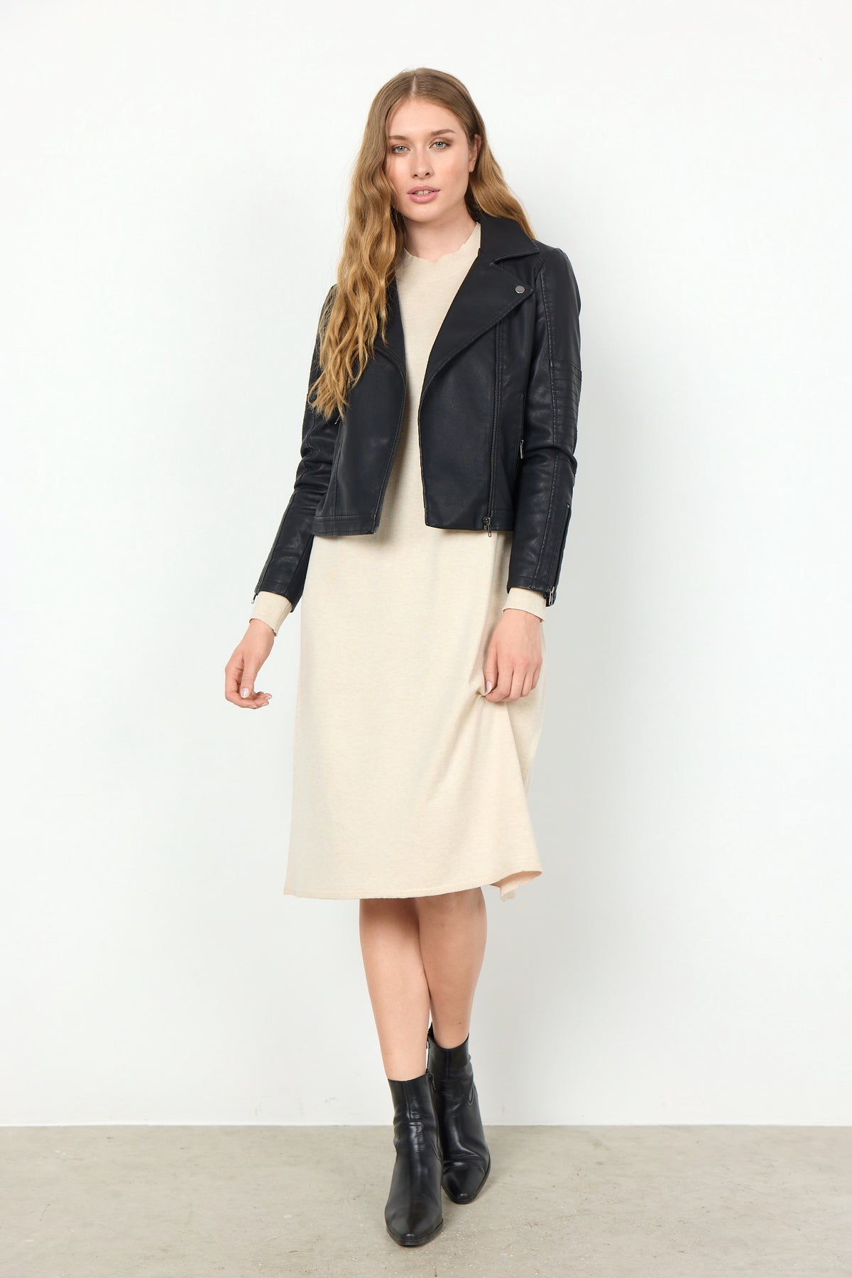 Veste motard en similicuir noir Soya Concept Gunilla 7
