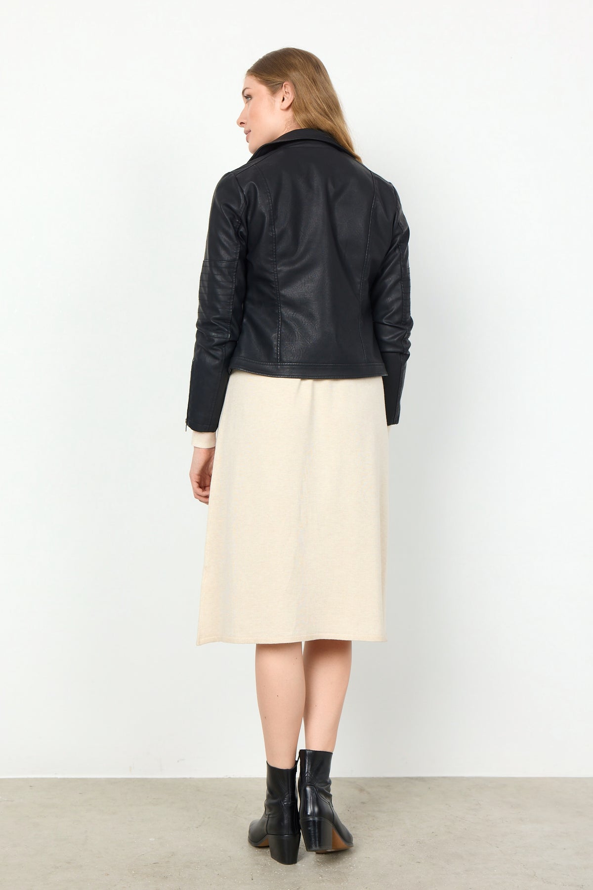 Veste motard en similicuir noir Soya Concept Gunilla 7