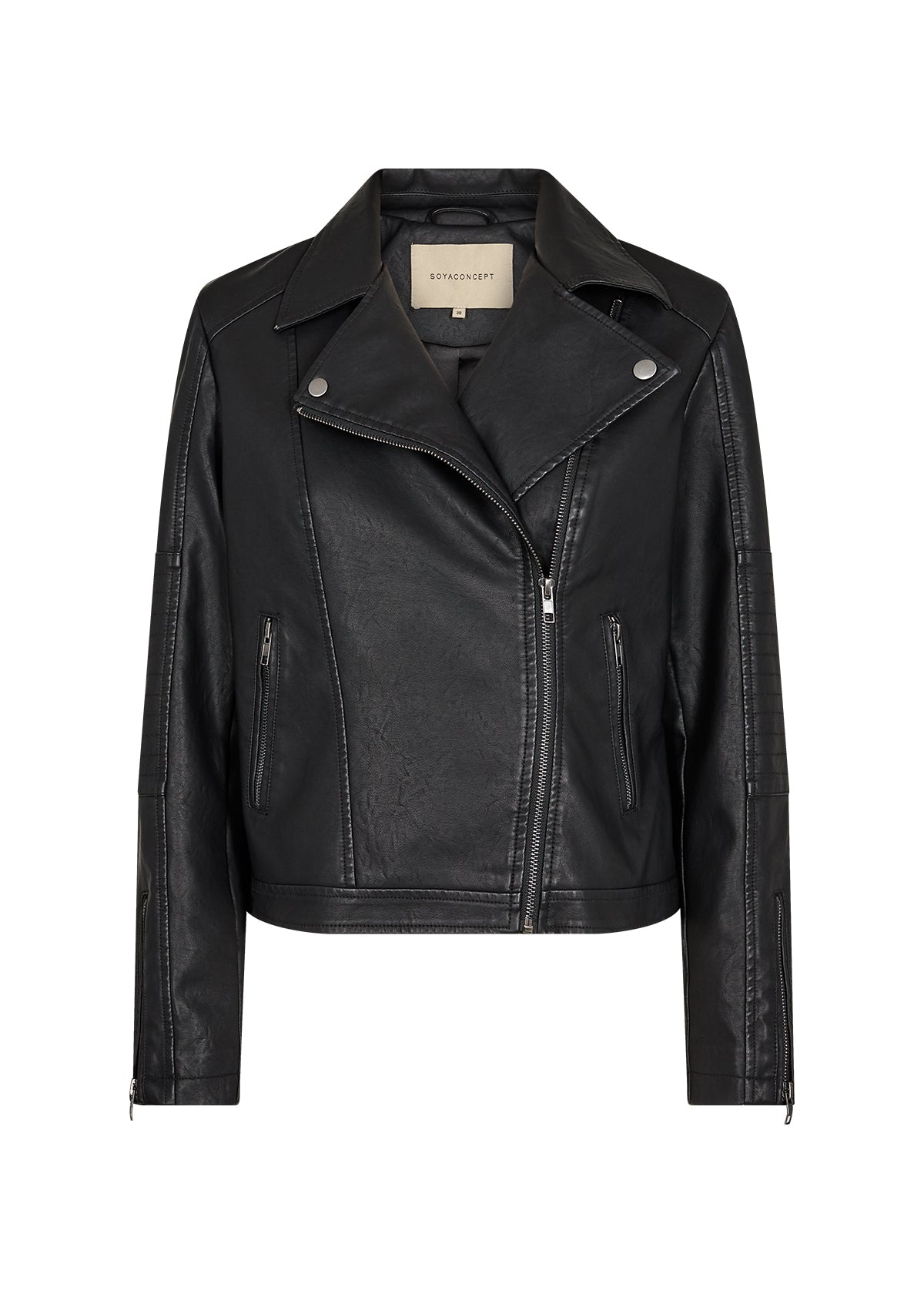 Veste motard en similicuir noir Soya Concept Gunilla 7