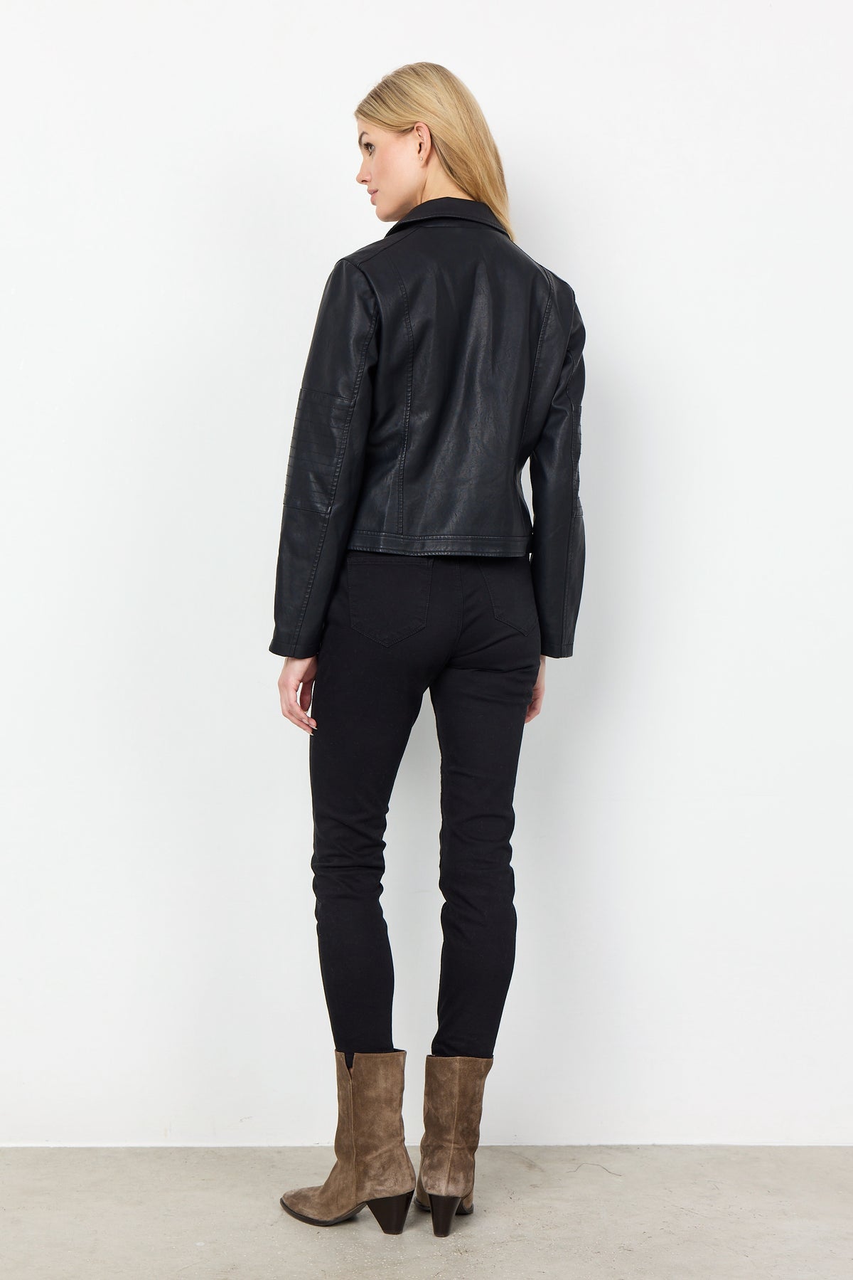 Veste motard en similicuir noir Soya Concept Gunilla 7