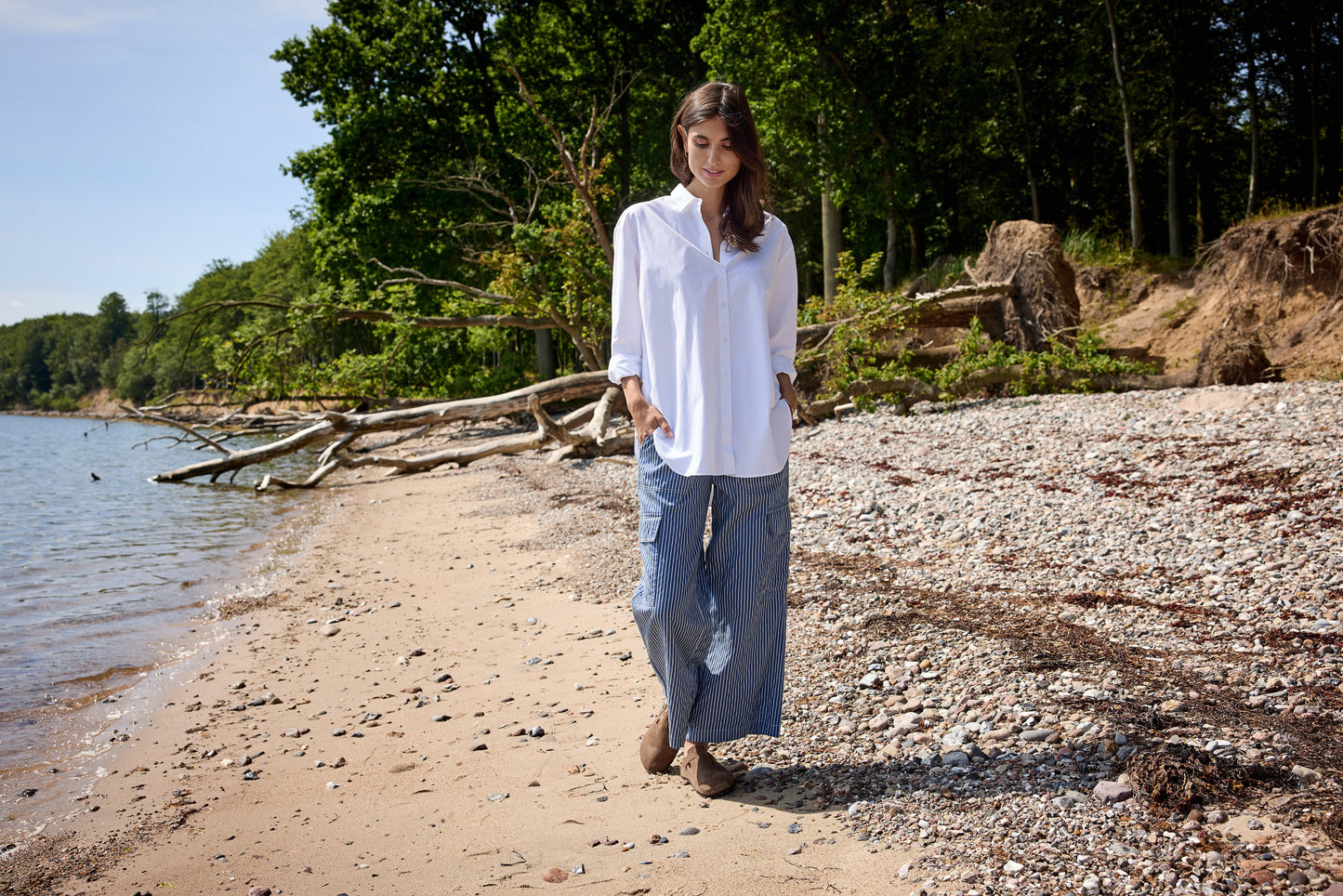 SOYA CONCEPT NETTI 52 Crisp White Button Down Blouse