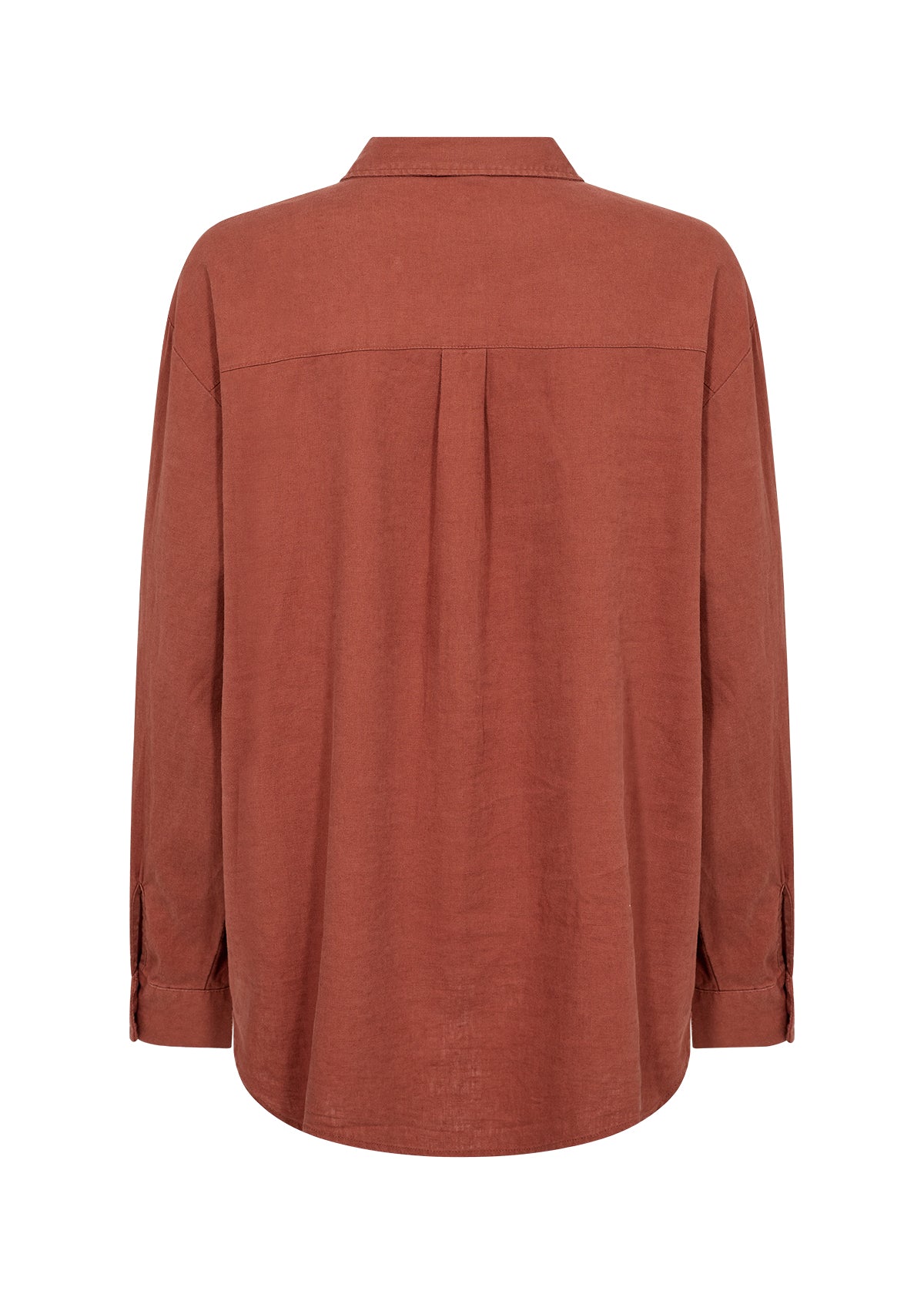 SOYA CONCEPT INA Rust Linen Blend Button Down Blouse