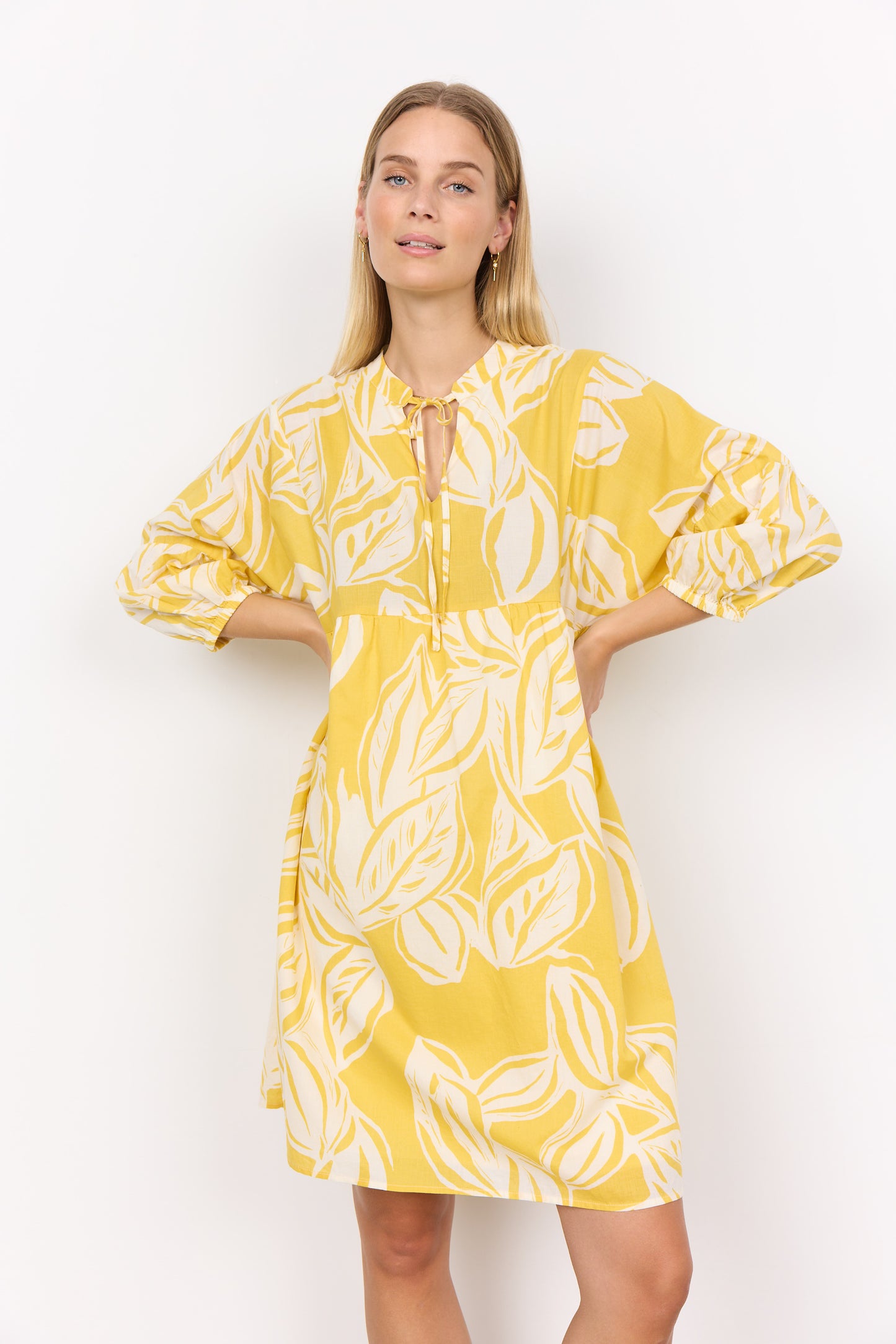 SOYA CONCEPT Elvine 100% Organic Cotton Lemon Yellow Dress