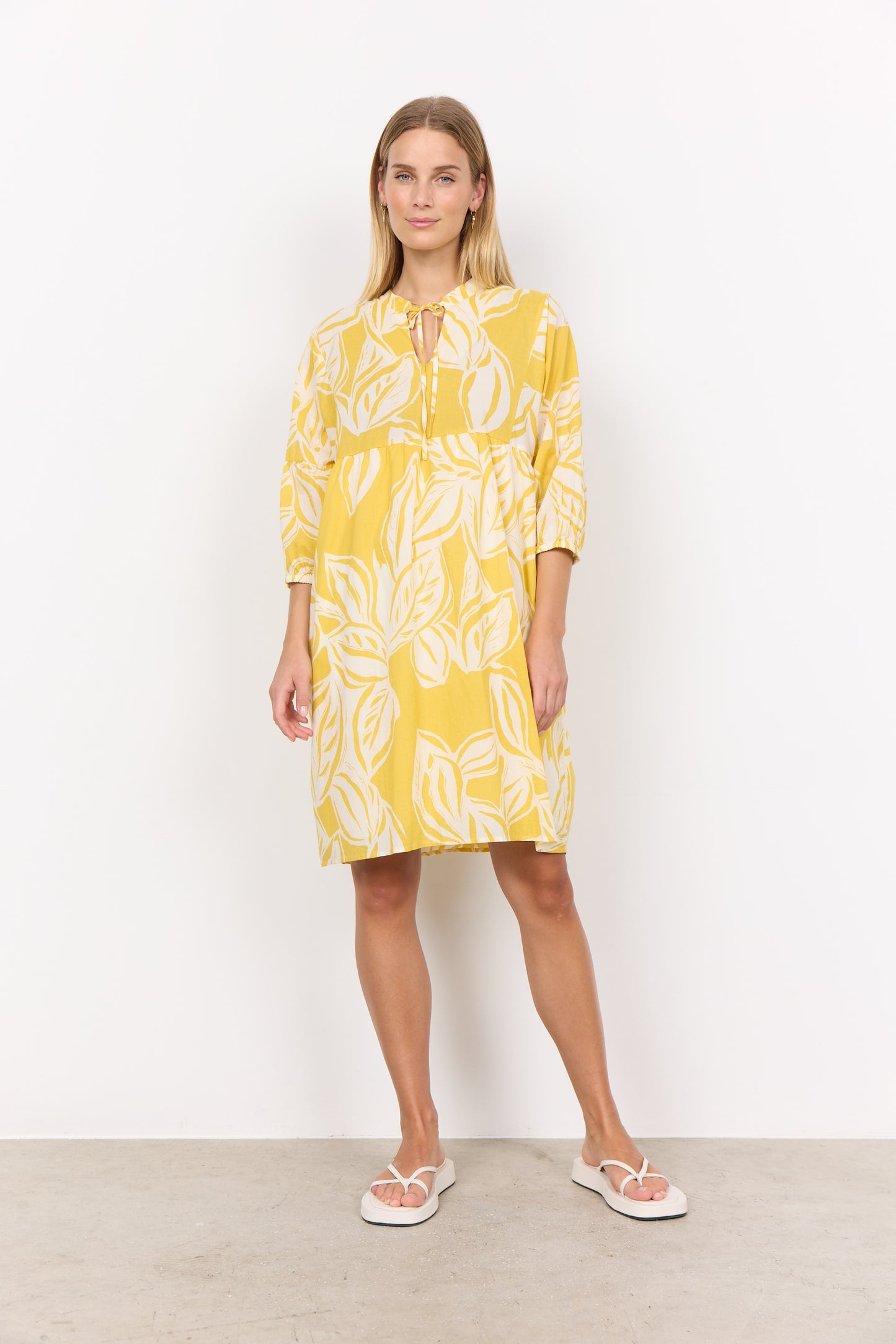 SOYA CONCEPT Elvine 100% Organic Cotton Lemon Yellow Dress