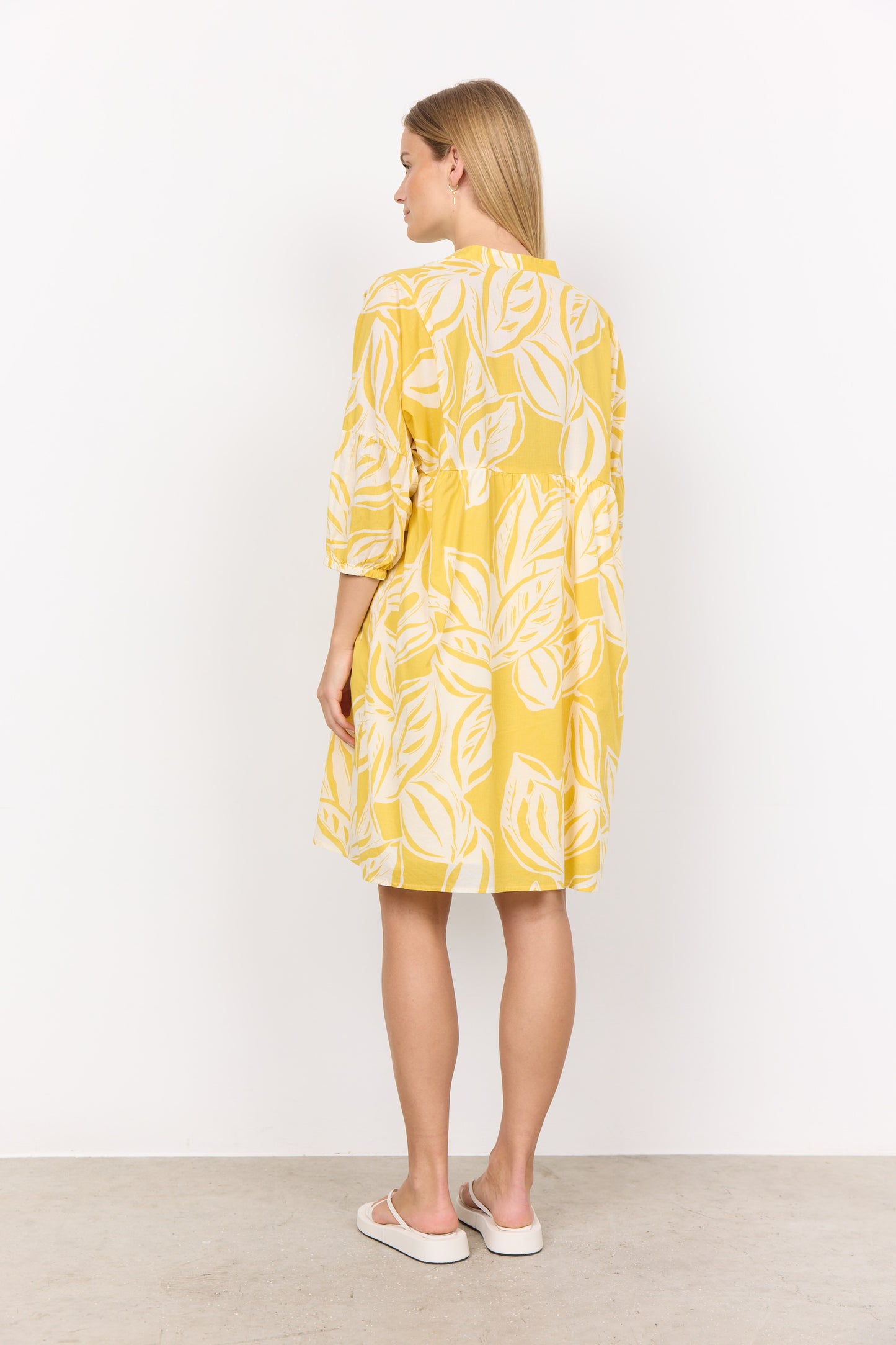 SOYA CONCEPT Elvine 100% Organic Cotton Lemon Yellow Dress