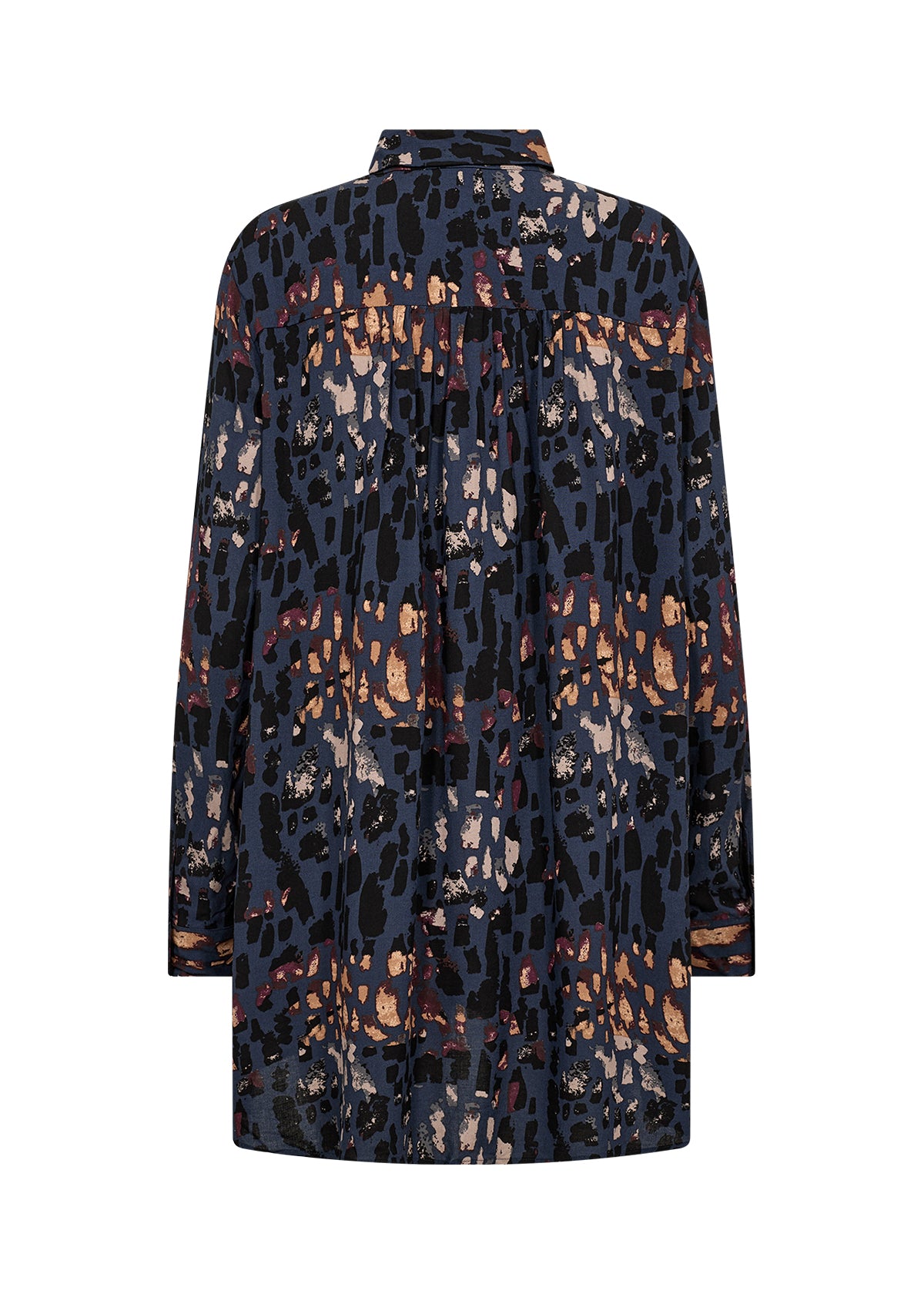 SOYA CONCEPT IMA 2 Blue Iris Print Button Down Tunic Blouse