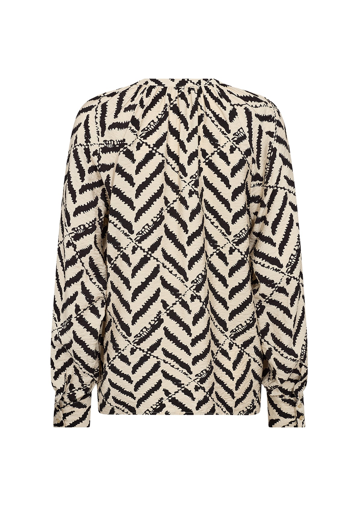 SOYA CONCEPT Inarose Black & Cream Print Button Down Blouse