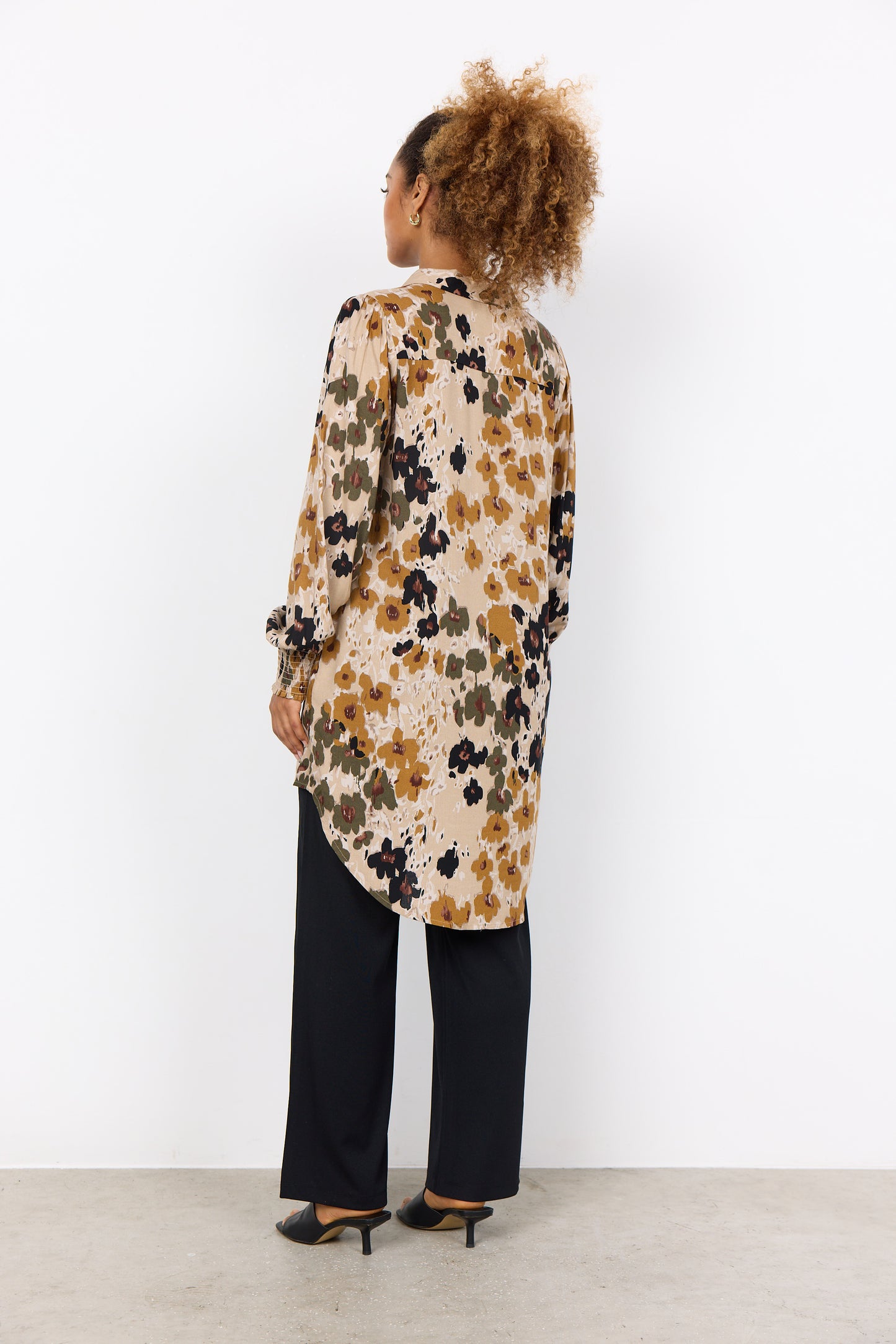 SOYA CONCEPT Irena 2 Olive & Mustard Floral Tunic Blouse