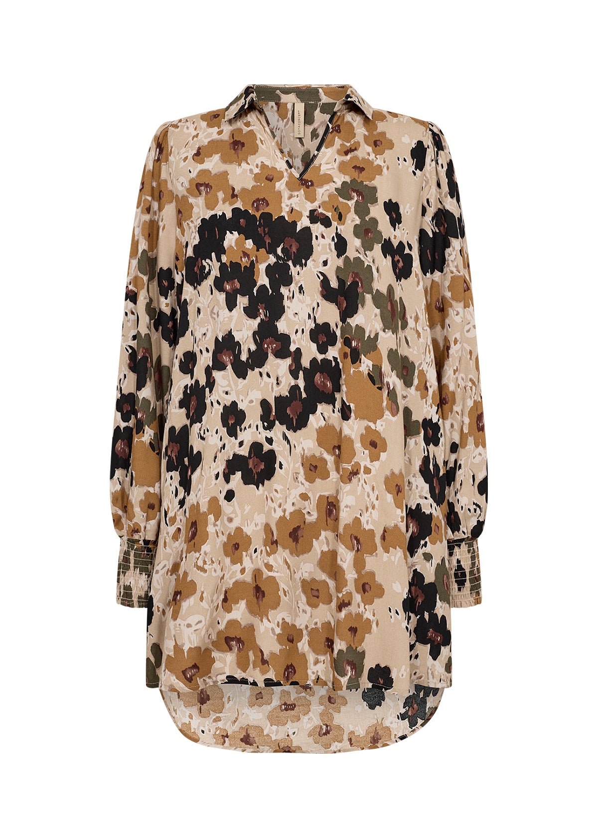 SOYA CONCEPT Irena 2 Olive & Mustard Floral Tunic Blouse