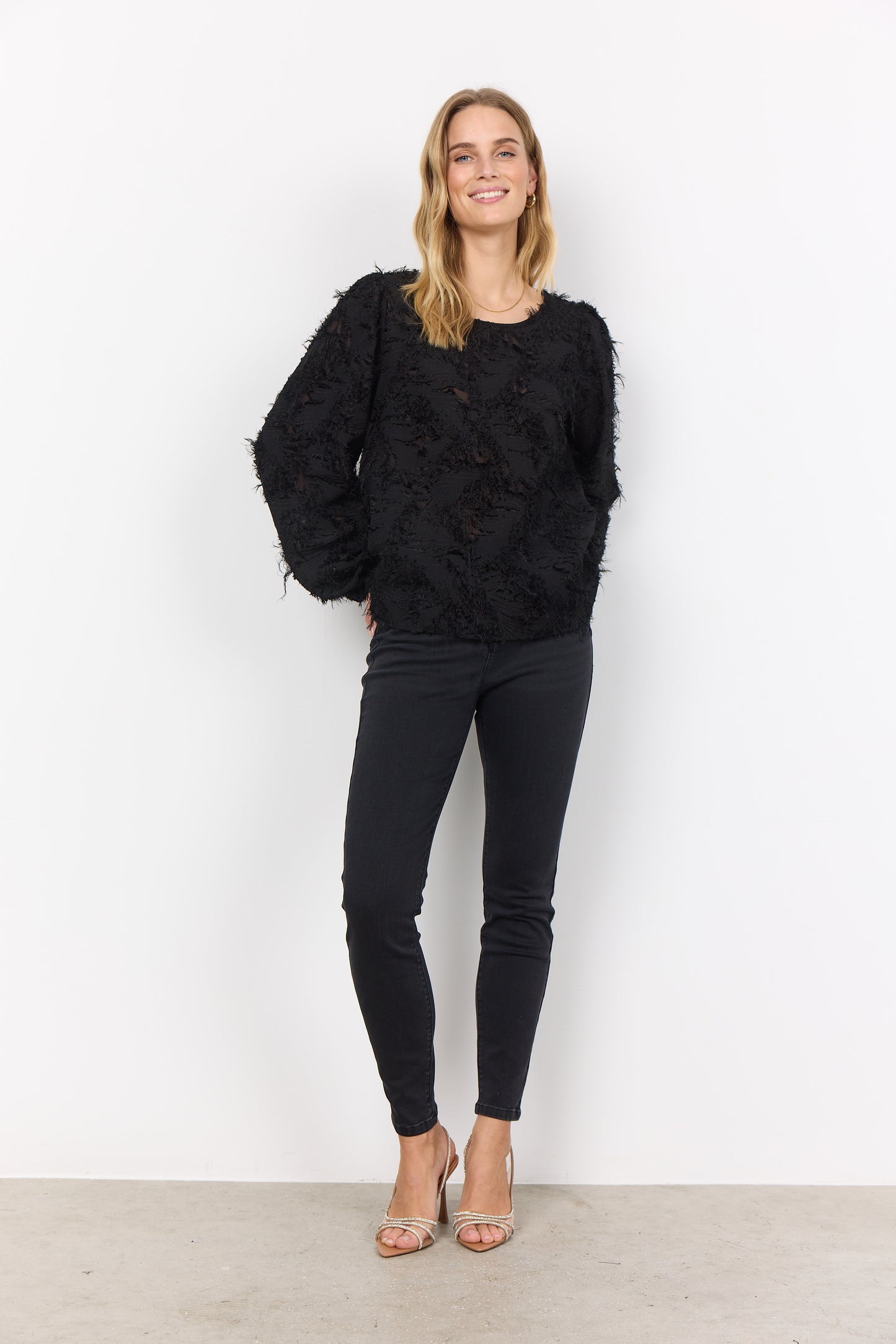 SOYA CONCEPT Nadia Black Textured Blouse